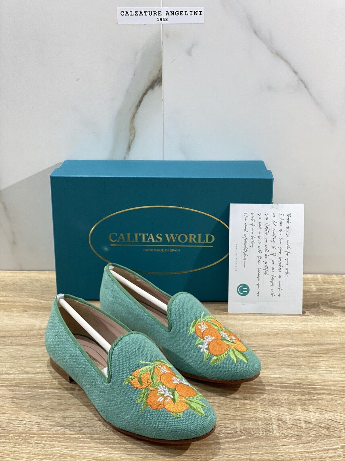 Calitas Mocassino Donna Verde Orange luxury handmade woman shoes 38.5