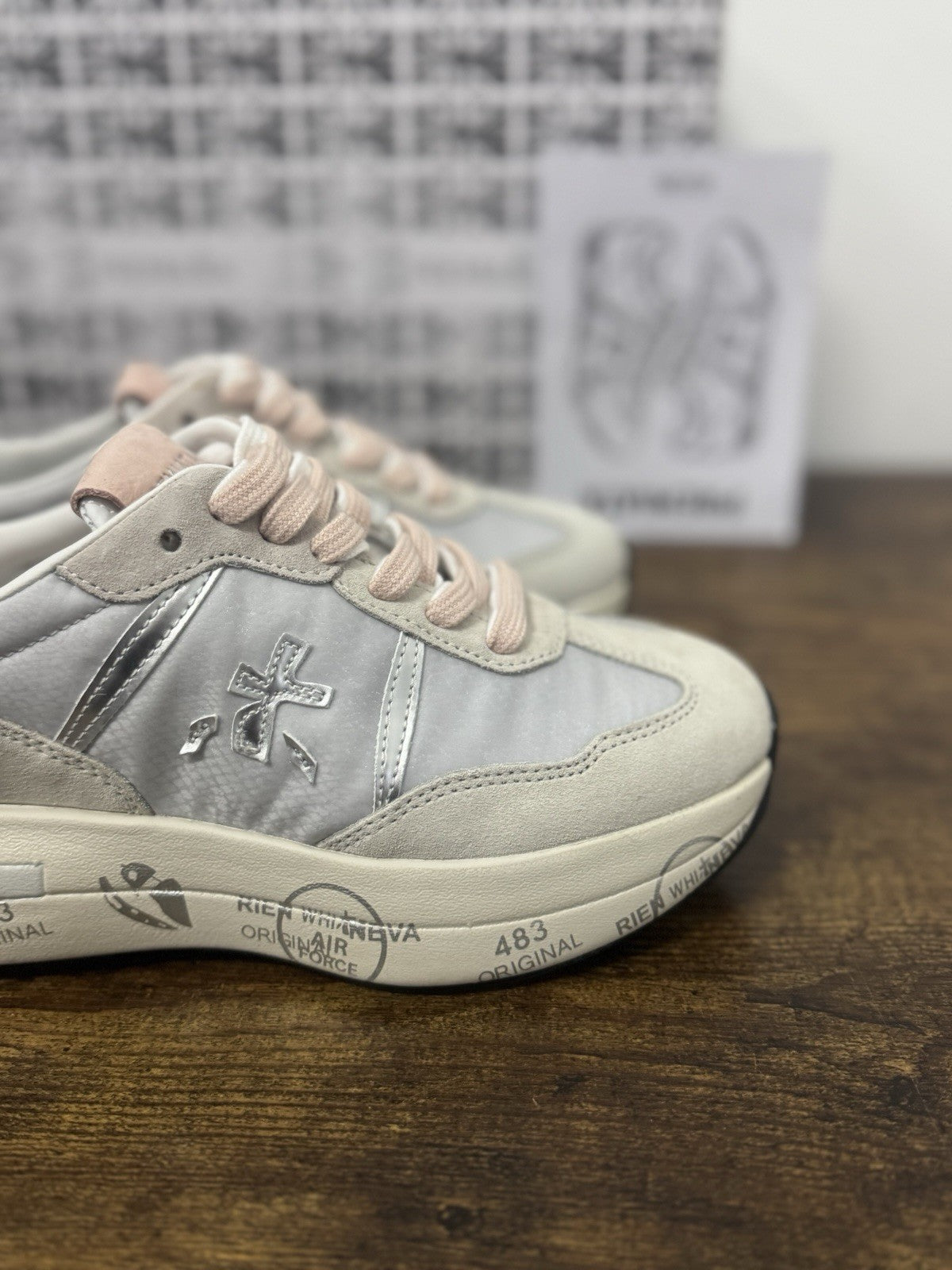Premiata Cassie  Sneaker Pelle Suede Light Grey Pink   Casual Premiata Donna 36