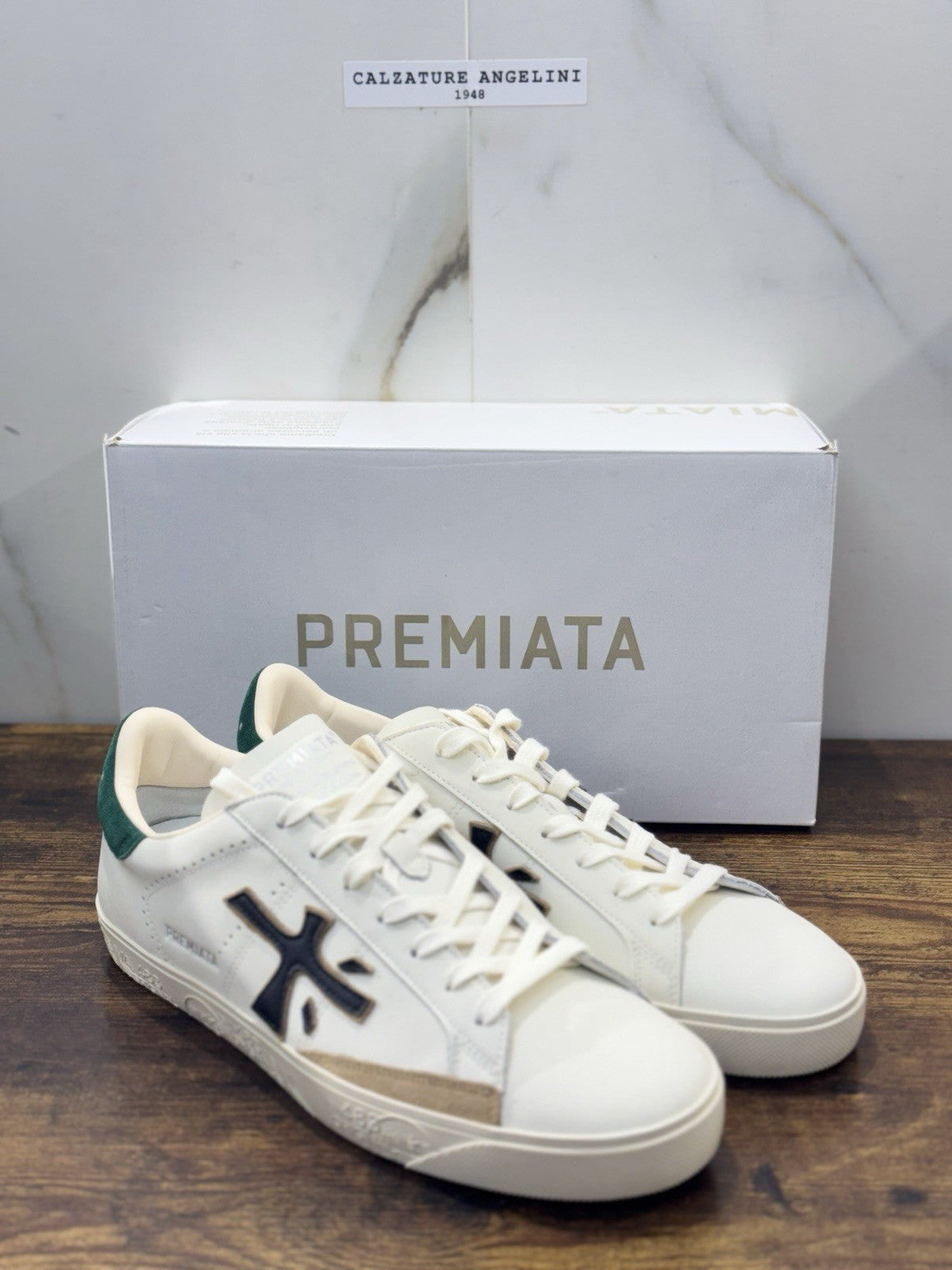 Premiata Steven Sneaker Pelle Bianca Casual Premiata Scarpa Uomo 46