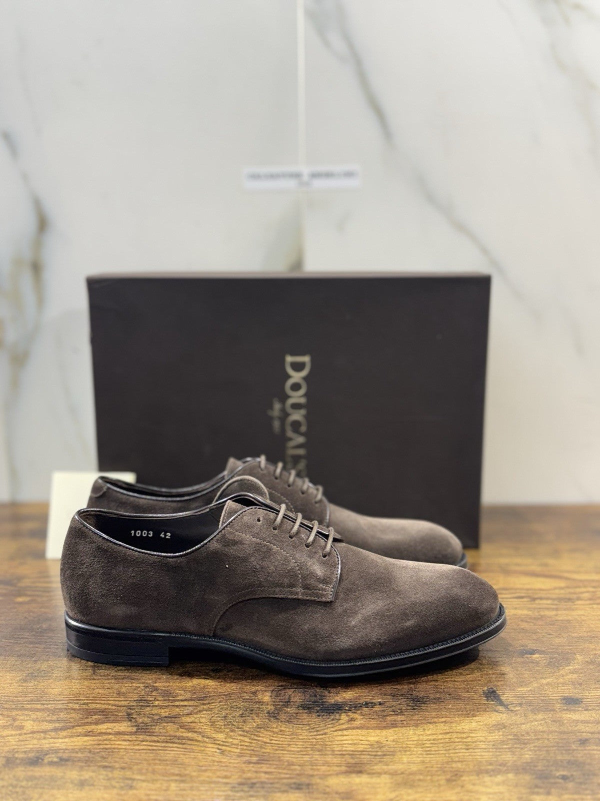 Doucal’s Derby Suede T.moro Fondo Gomma Luxury Doucal’s Uomo 42