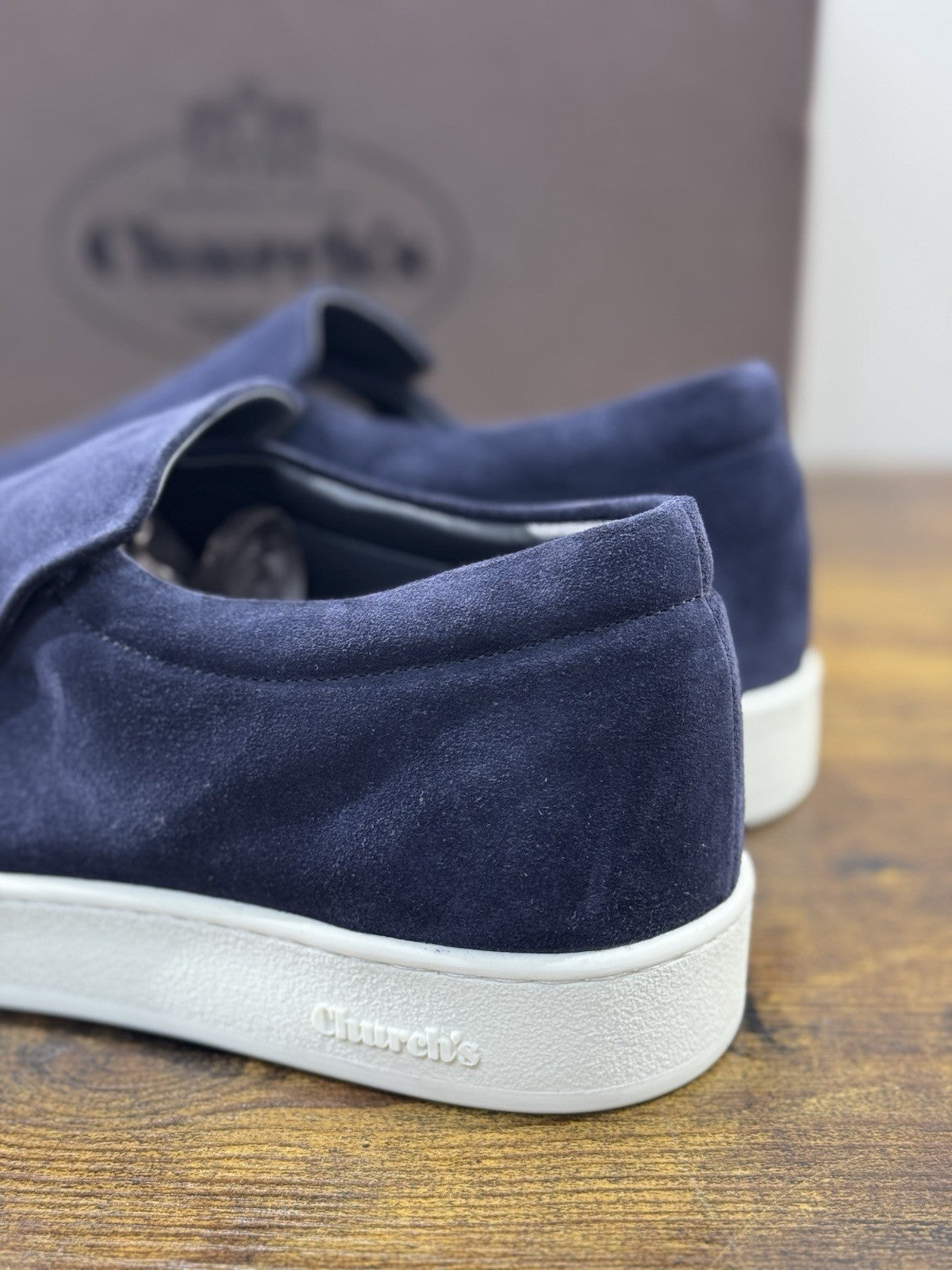 Church’s Newport Slip On  In Suede  Blu  Luxury Uomo 42.5