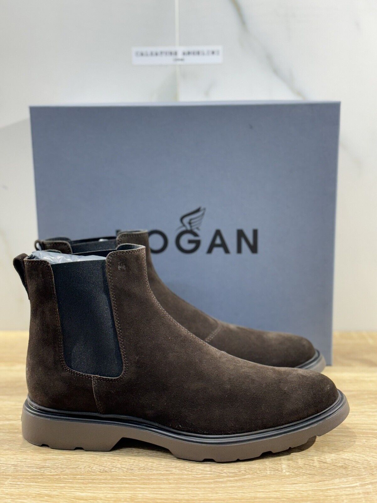 Hogan H393 Chelsea Boot Uomo Suede T Moro  Extra Light Casual Hogan Boot 41.5