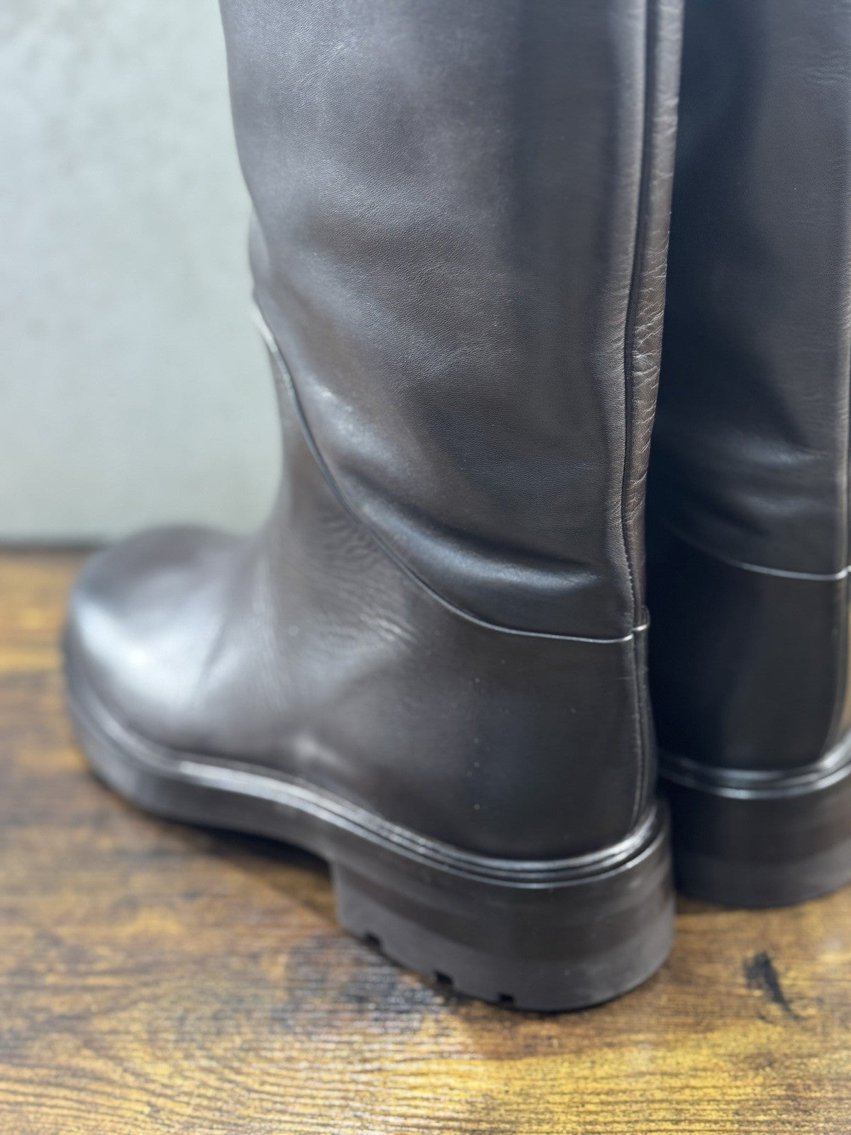 Elena Iachi  Stivale Tubo Pelle Marrone  Luxury Boot Donna 41
