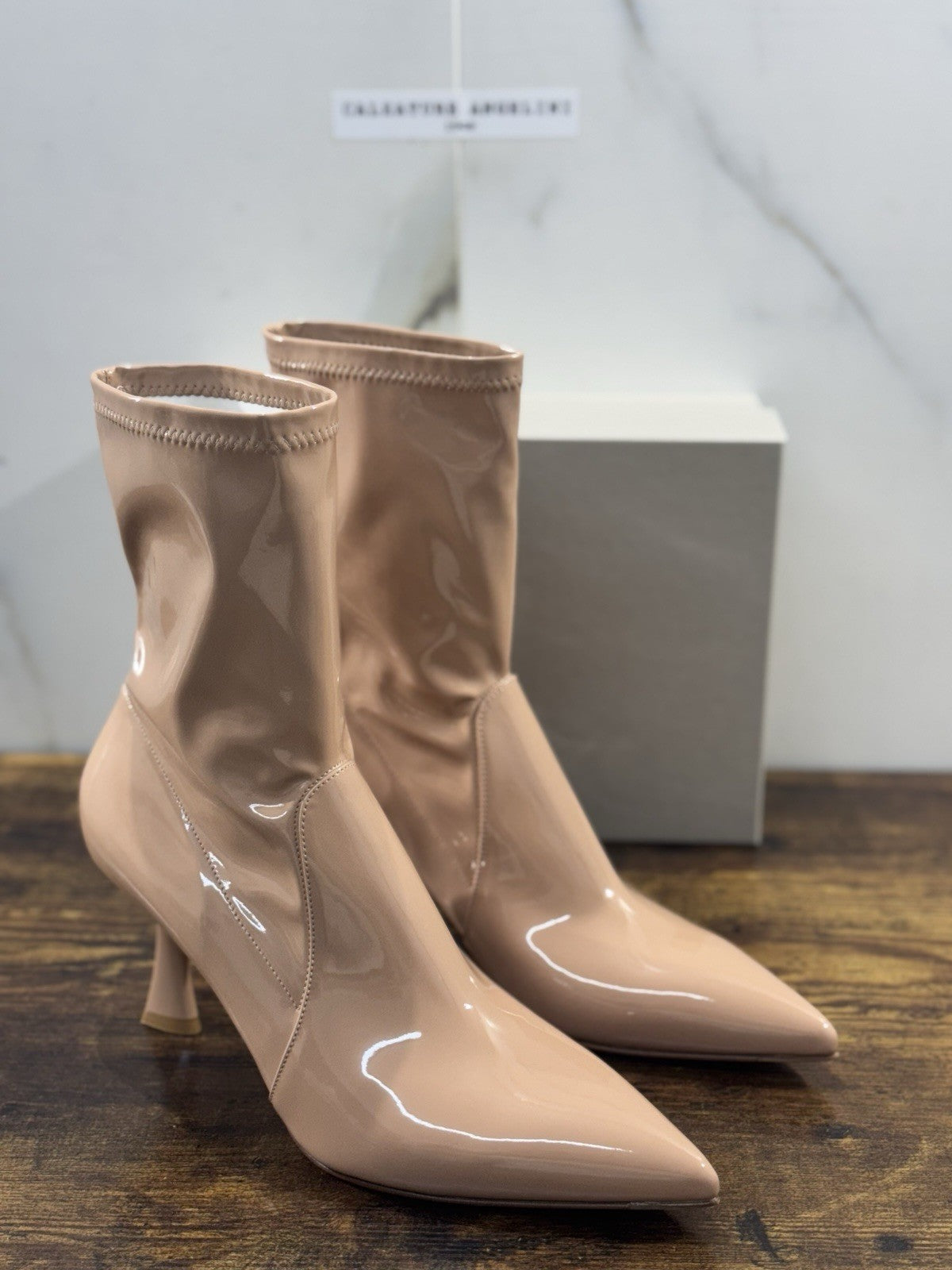 Sergio Levantesi Stivaletto  Pelle Candy Tacco   Luxury Made In Italy Donna 41