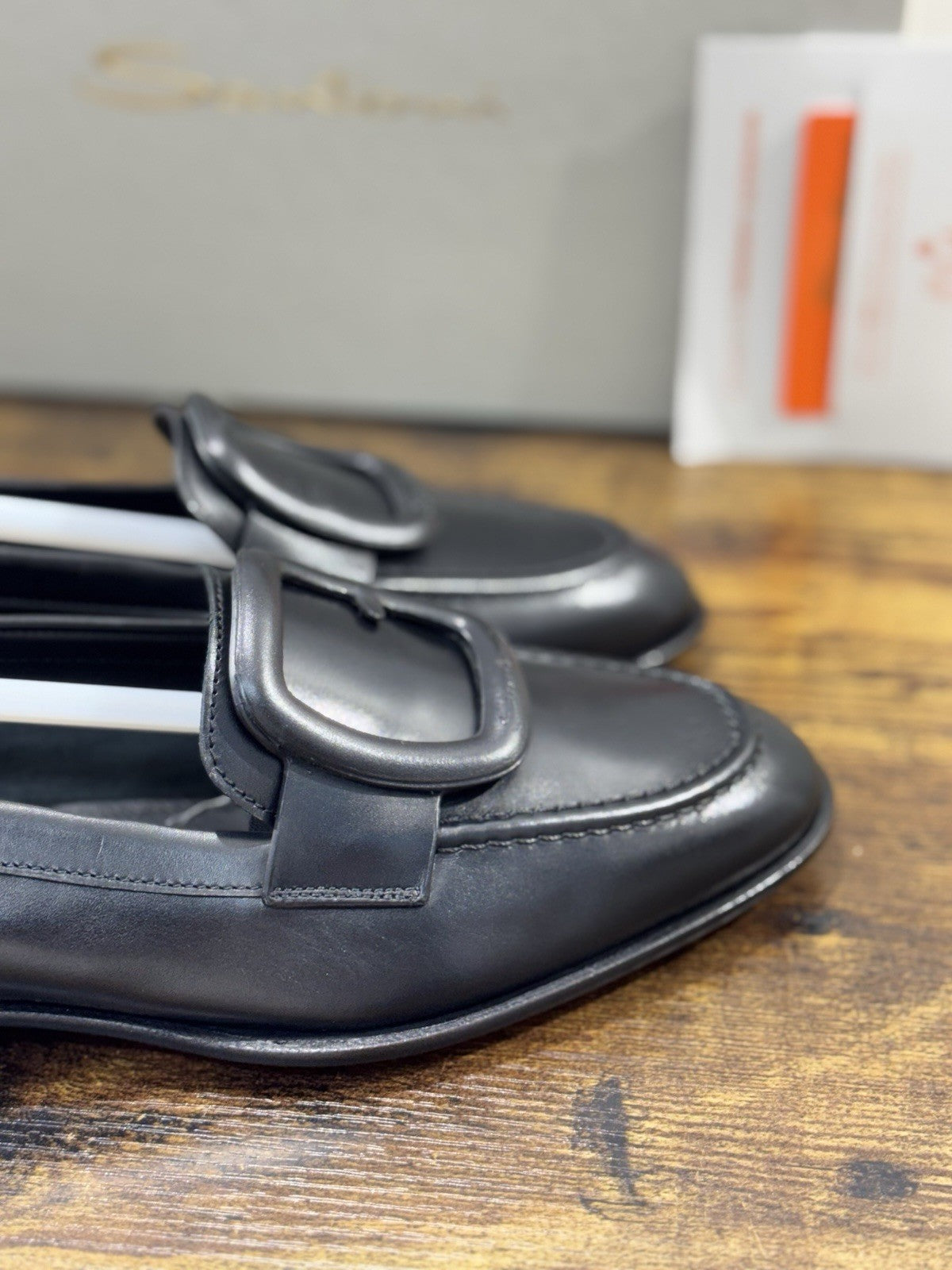 Santoni Mocassino Pelle Nera Luxury Santoni Scarpe Donna 37