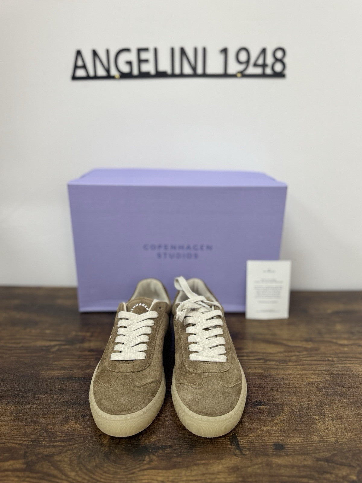 Copenhagen Sneaker Pelle Suede Taupe  Logo   Causal Donna  36