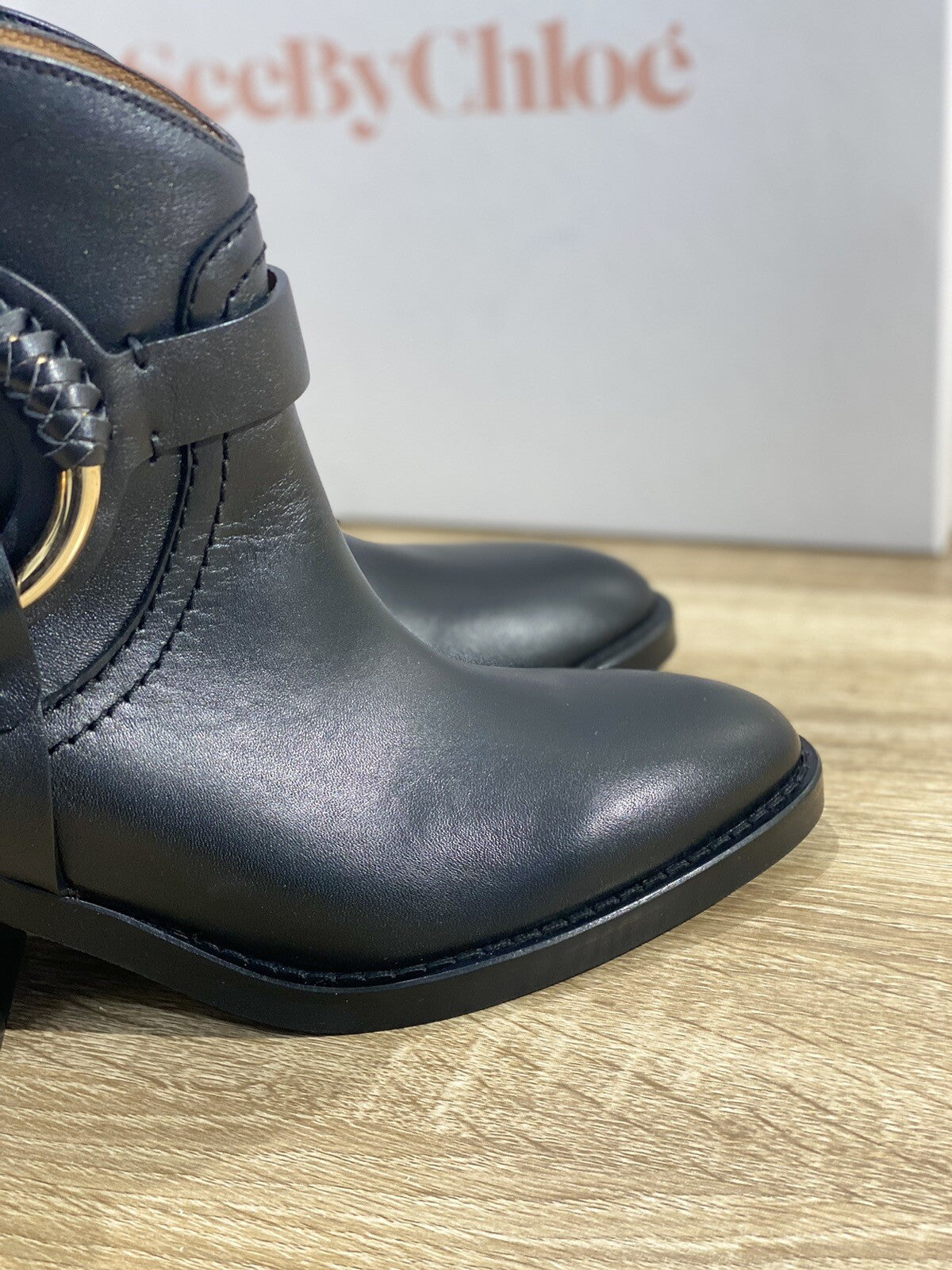 See By Chloe’ Texano Hanna cowboy pelle Nera luxury boot woman 37 
