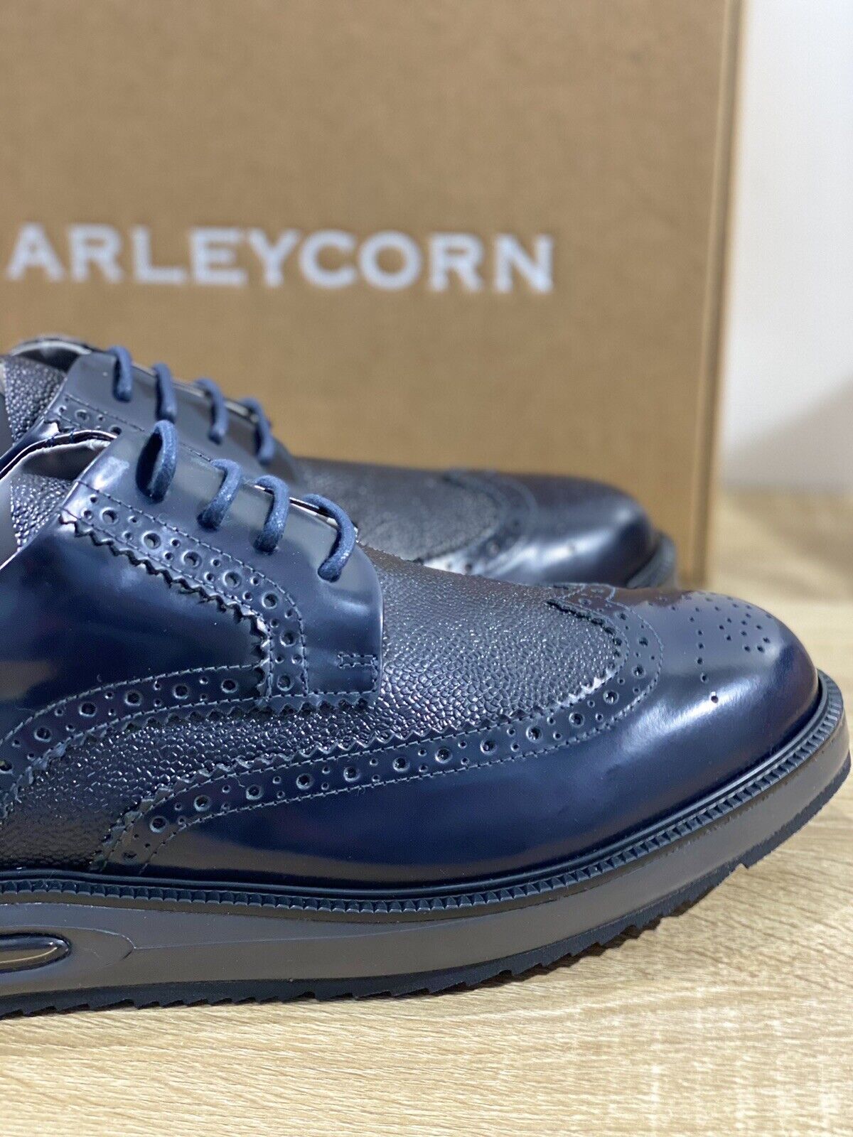 Barleycorn Air Brogue Uomo Pelle Blu Extralight Casual Men Shoes 46