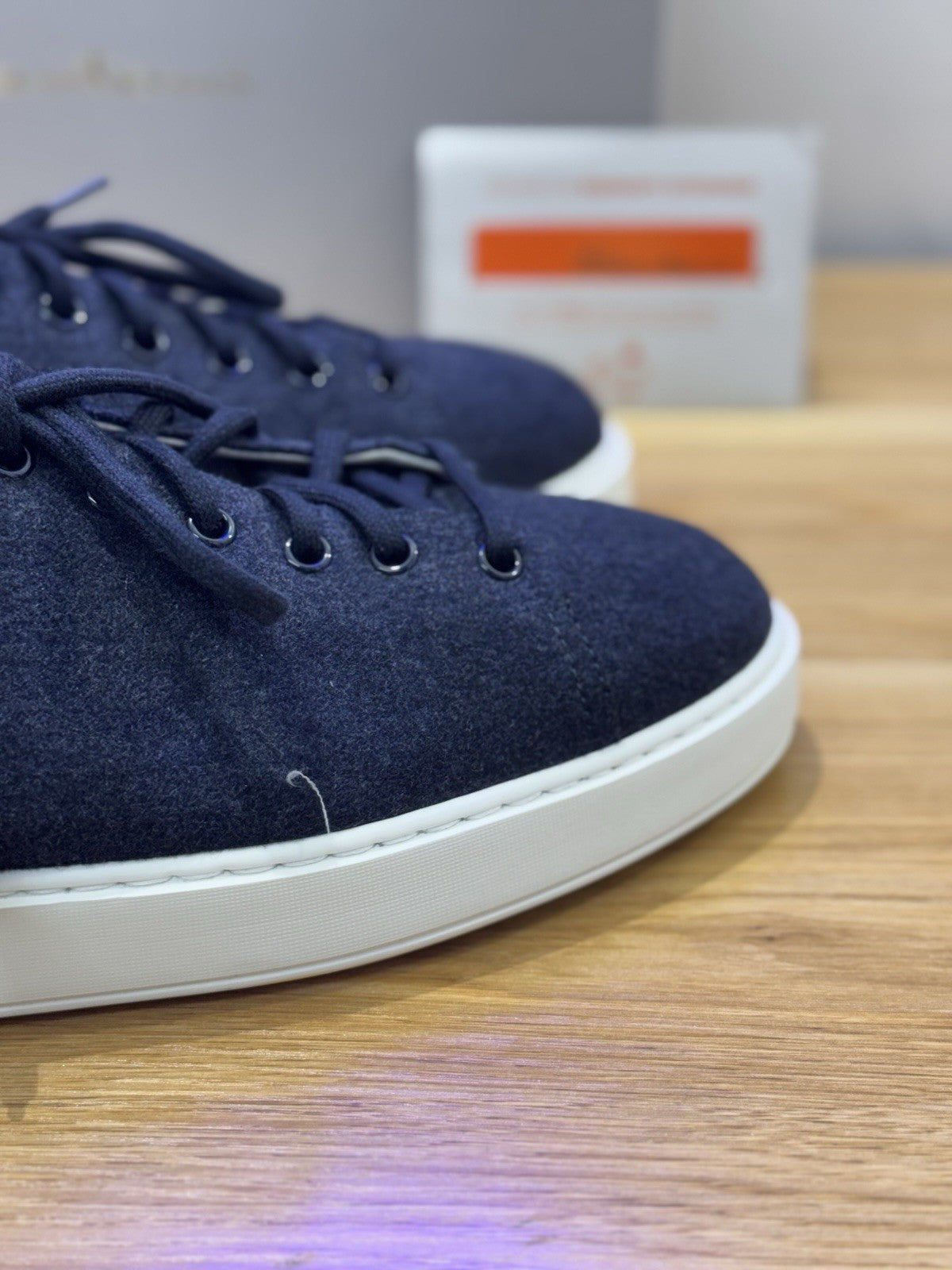 Santoni Icon  Sneaker Fabric  Blu  Luxury Santoni Scarpa Uomo 41.5