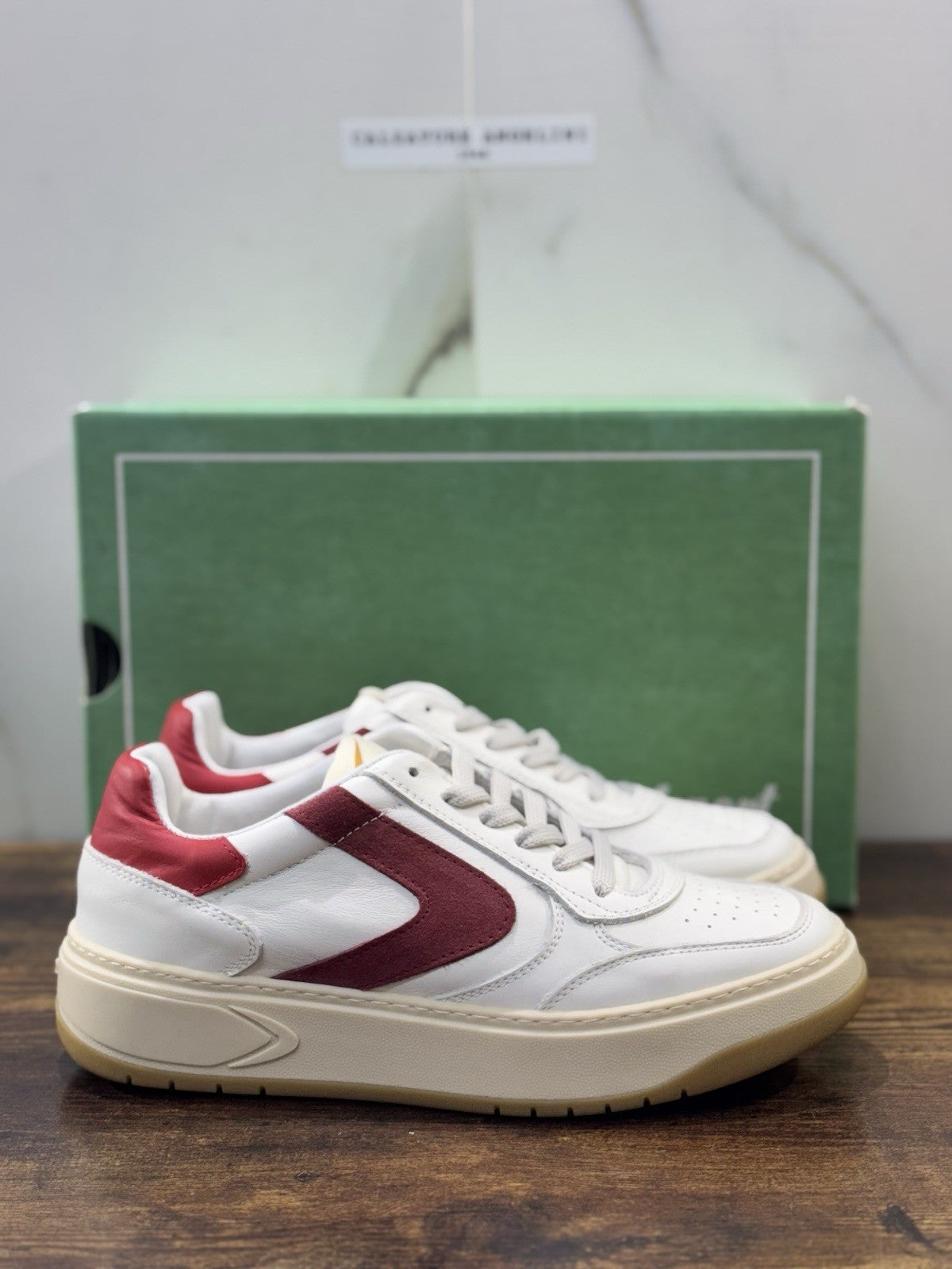 Valsport Hype Classic   Sneaker Pelle Bianca Rossa  Casual  Uomo 40