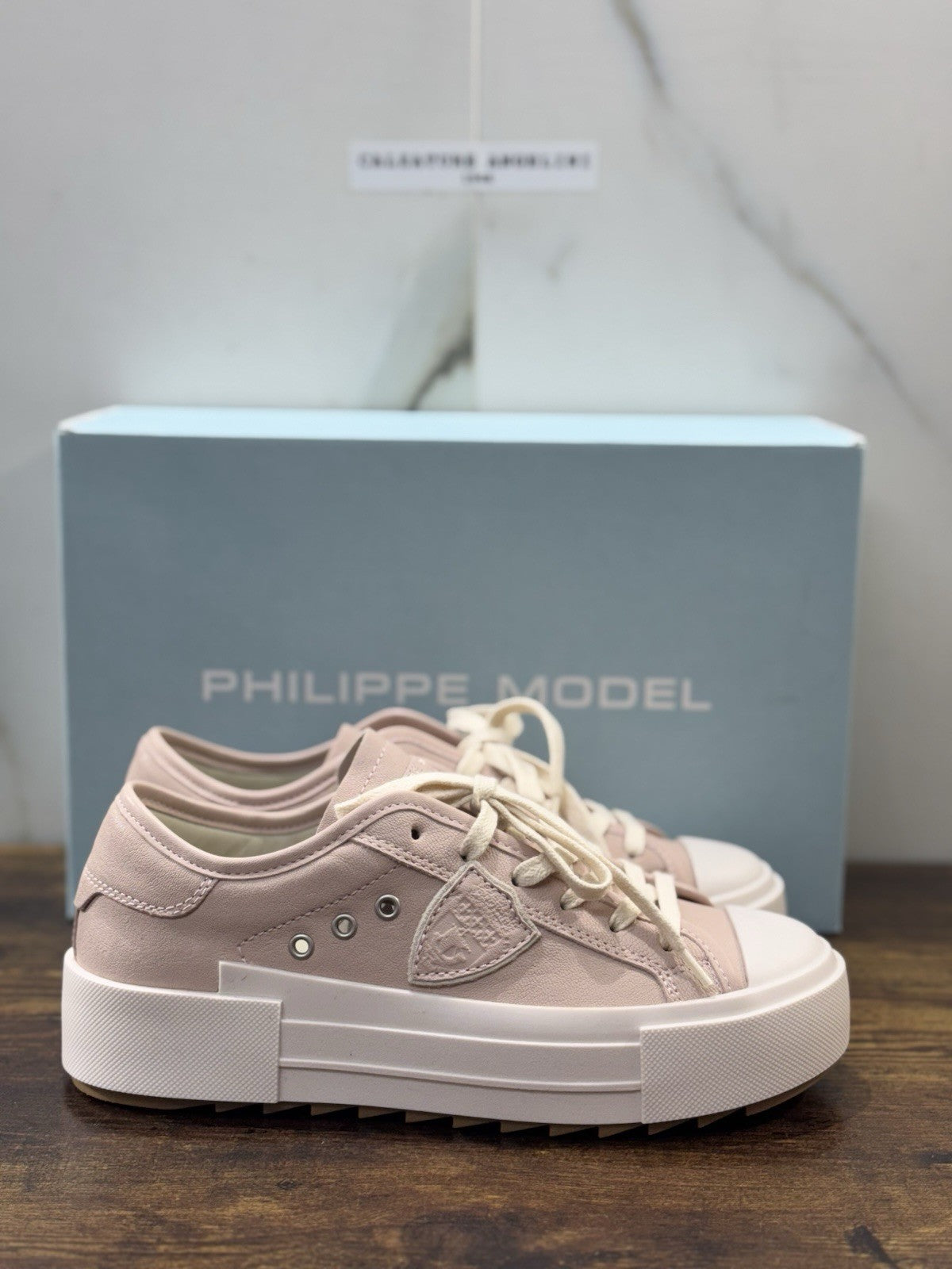 Philippe Model Paris Haute Low Sneaker Pelle Rosa Donna 38