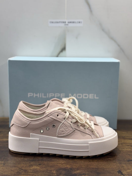 Philippe Model Paris Haute Low Sneaker Pelle Rosa Donna 38