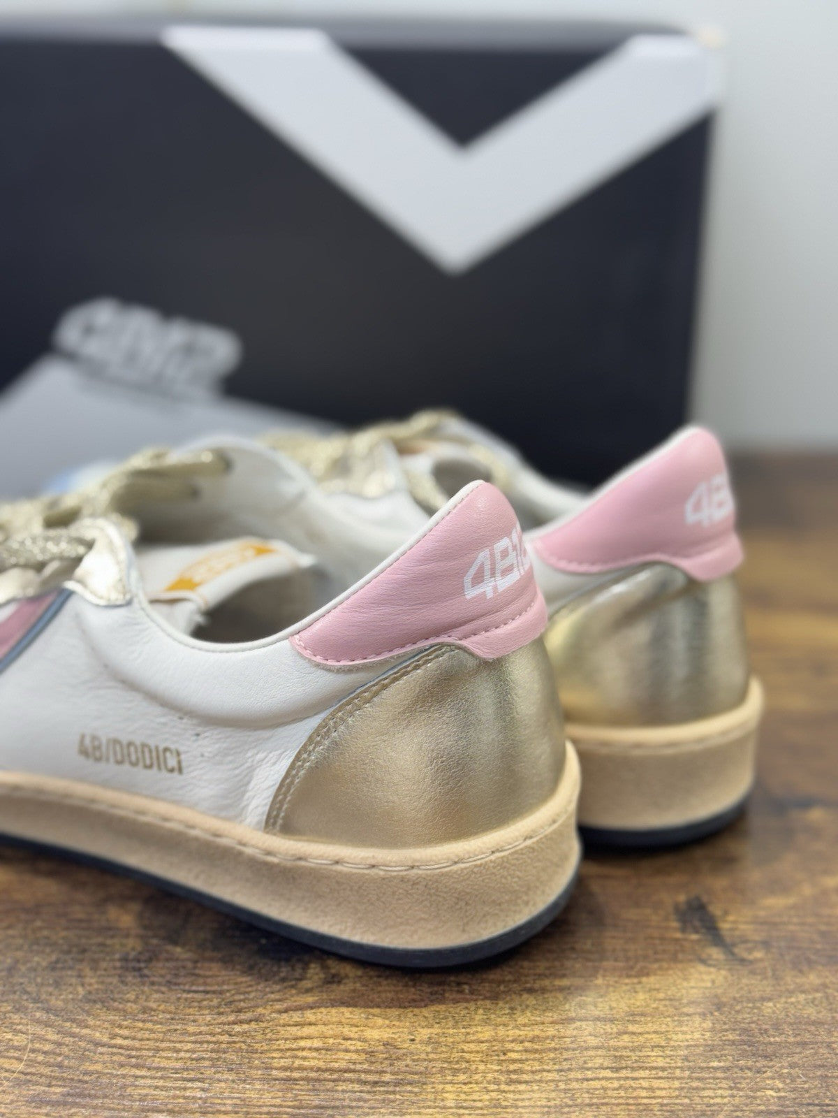 4B12 Sneaker Playnew Pelle Bianco Sky Casual Sneaker Donna 41 