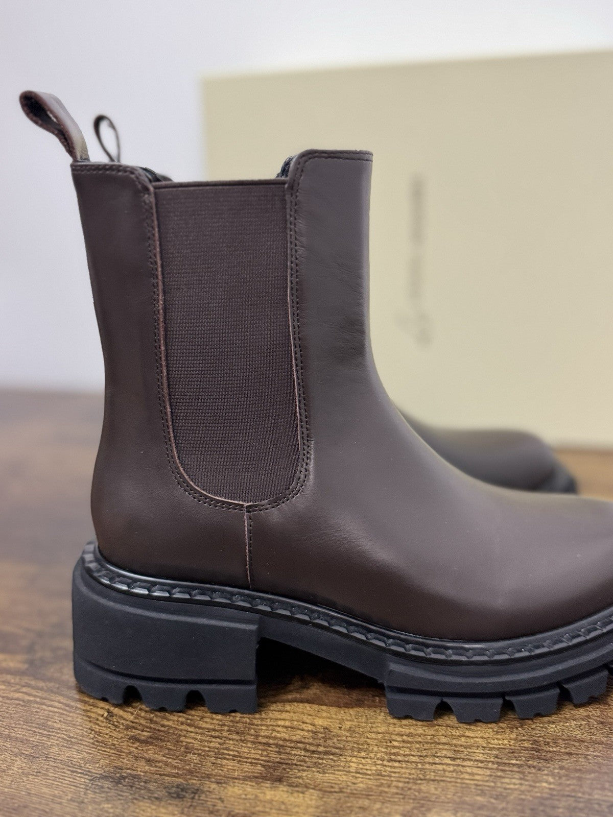 Roberto Serpentini Chelsea Boot Combat Pelle Marrone Casual Donna 38