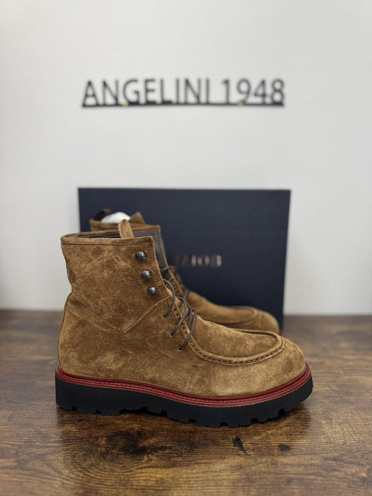 Boemos Stivaletto Suede Cuoio 100% Made In Italy Casual Boot Uomo 41