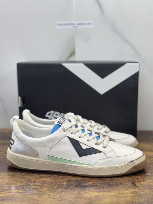 4B12 Sneaker Lakers Pelle Bianca Causal Uomo 45