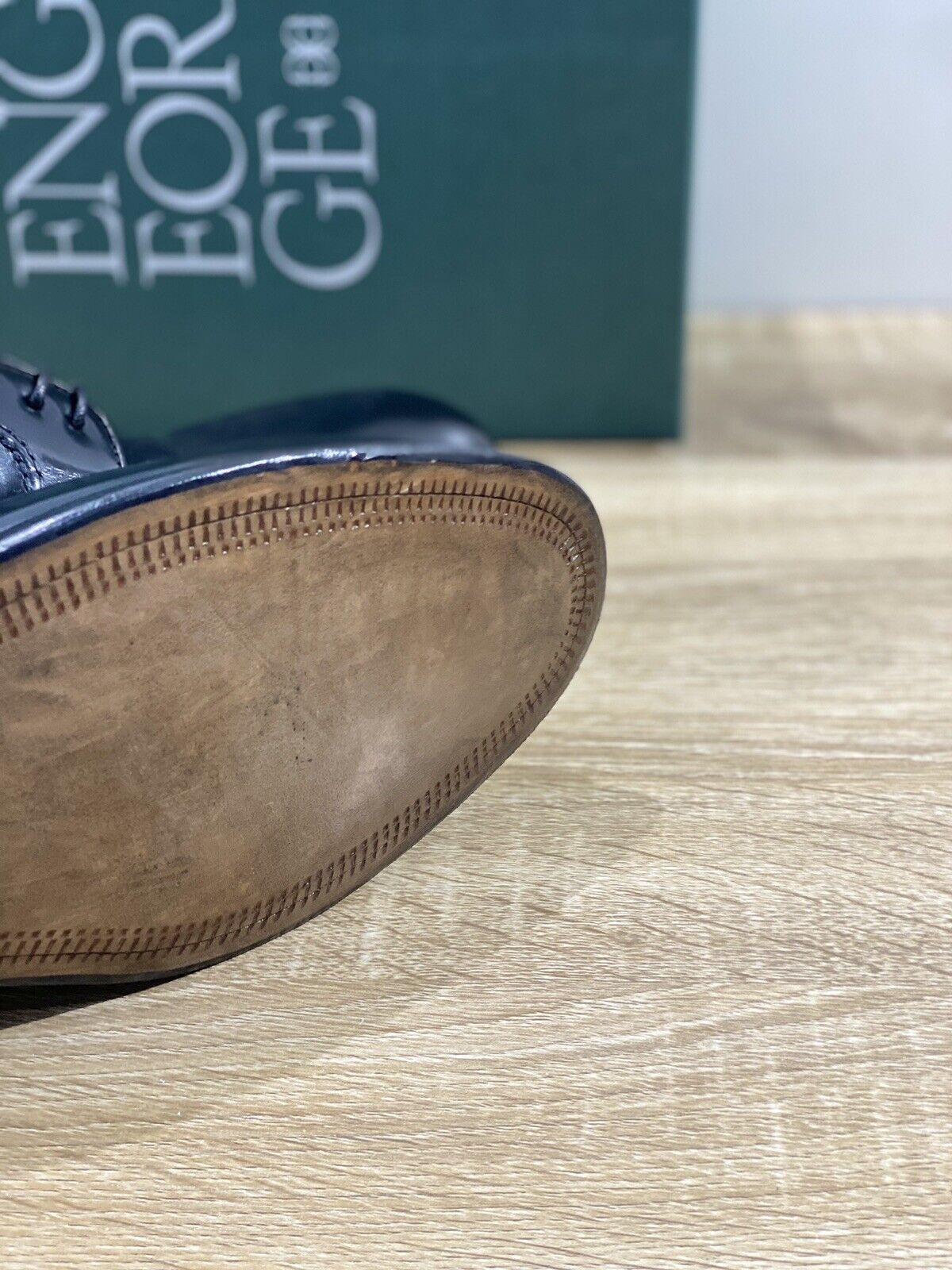 Green George derby nero in pelle polished luxury men  Doppio Cuoio 42