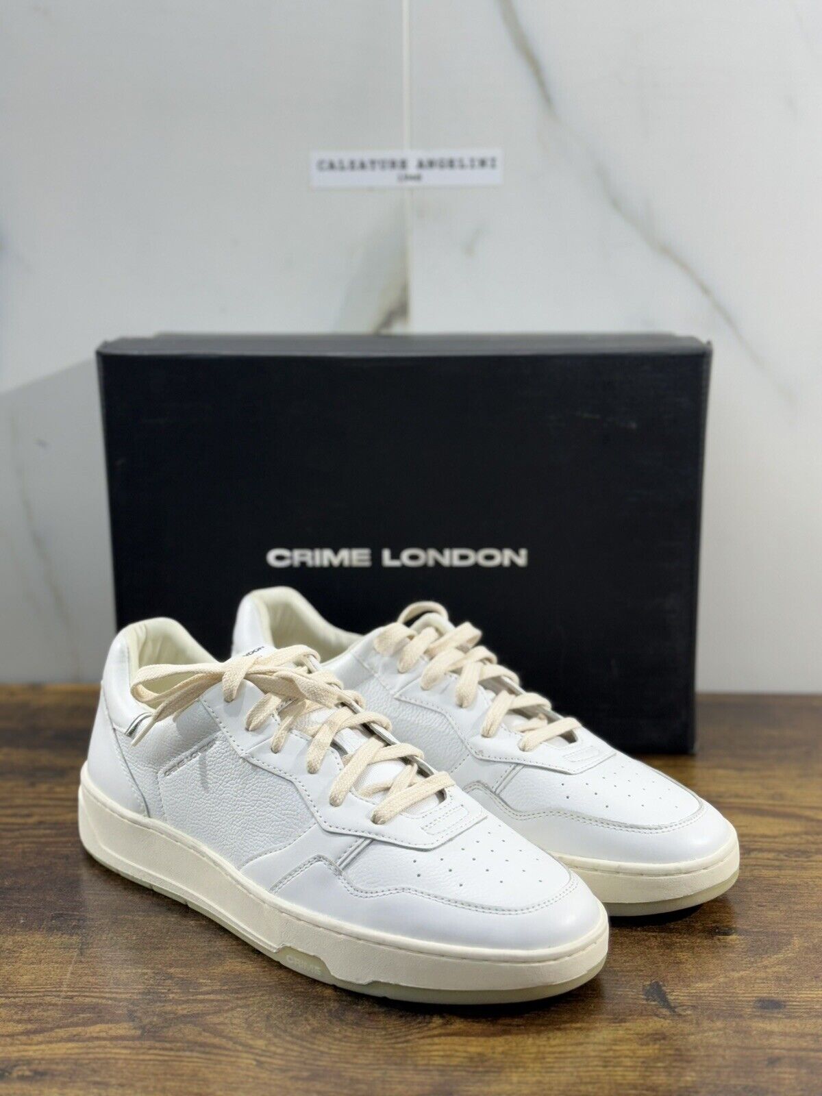 Crime London Sneaker Uomo Off Court OG Bianca       Pelle  Casual Men Shoes 43