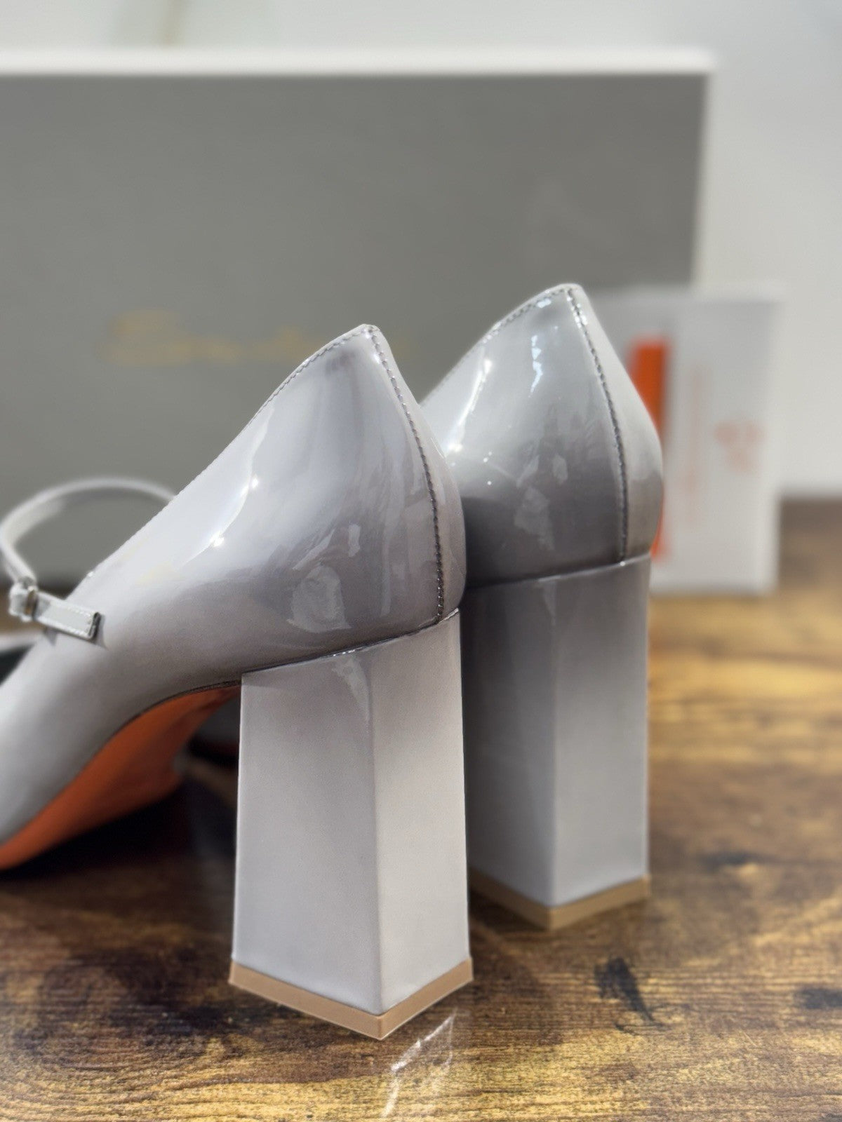 Santoni Décolleté Mary Jane Pelle Grey  Luxury Santoni Scarpe Donna 39.5