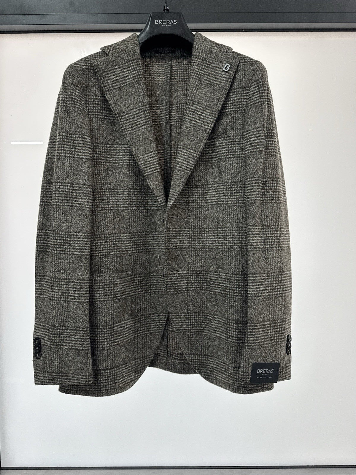 Breras Milano Giacca   Check Tortora Uomo 48