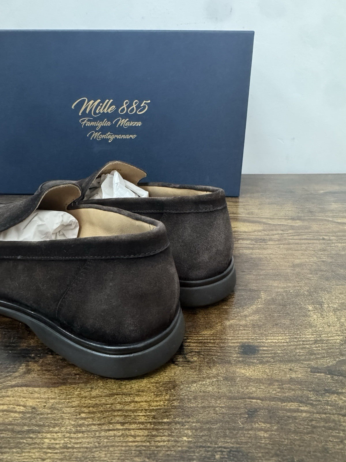 Mille 885 Mocassino Suede Brown Made In Marche Casual Top Quality Uomo 40