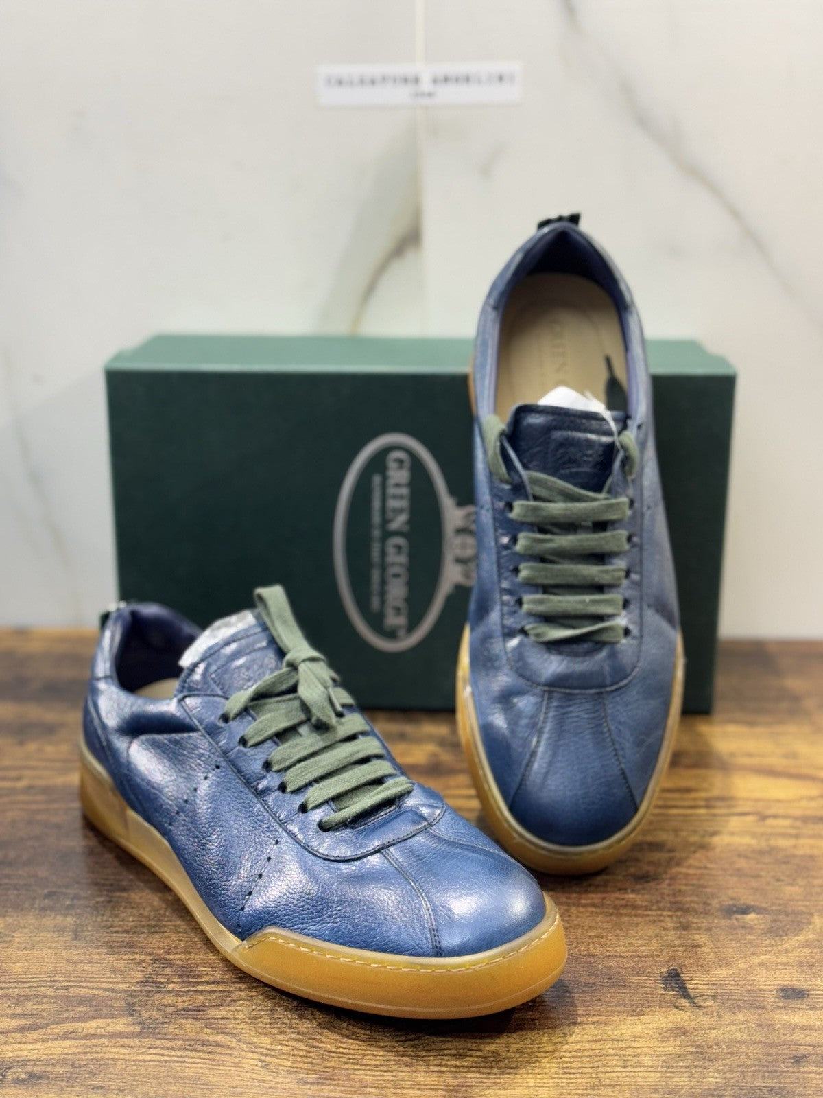 Green George Sneaker Pelle Blu Uomo Ultra Flexible 44