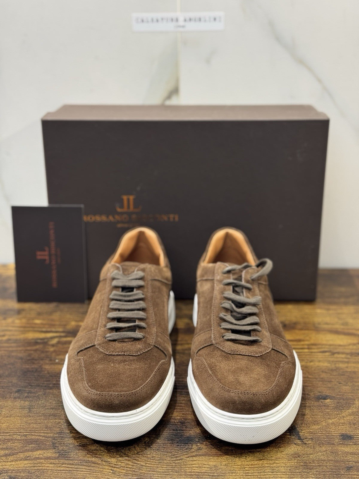 Rossano Bisconti Snekaer Uomo Suede Chocolate  Fully Made In Italy 40