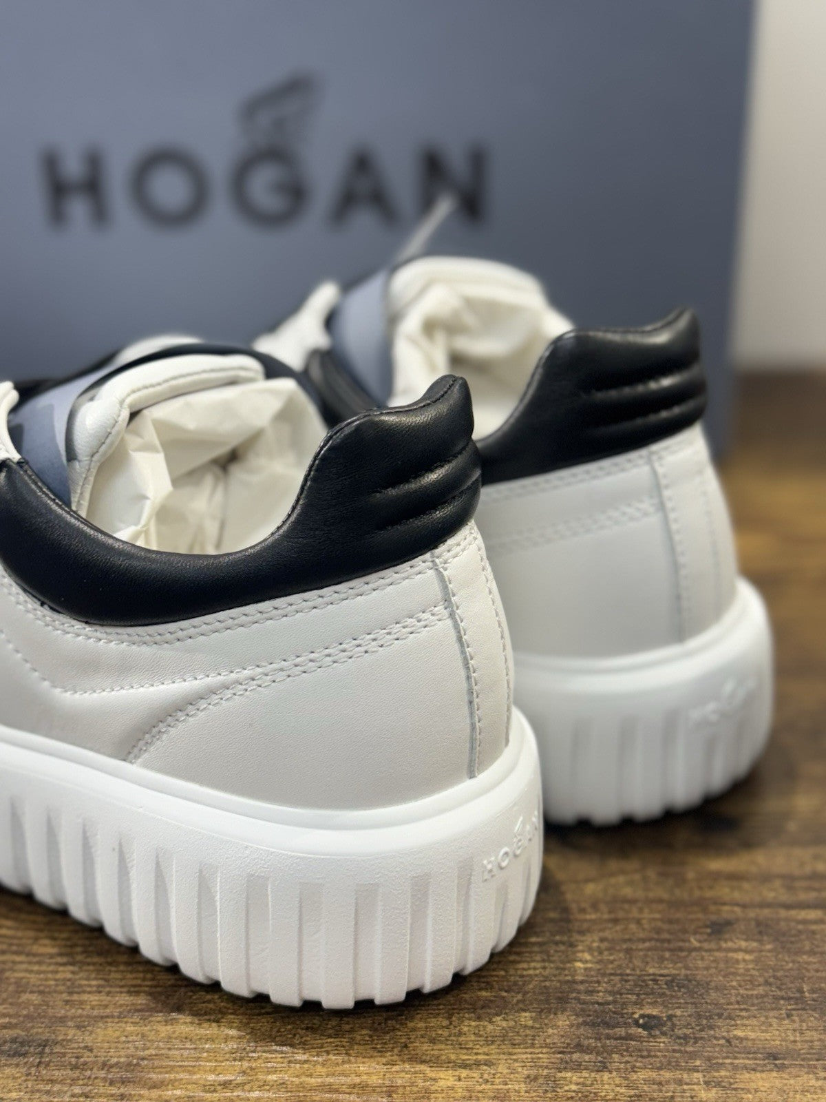 Hogan H-stripes  H Spezzata Pelle Bianca Memory Foam Scarpa Hogan Uomo 42