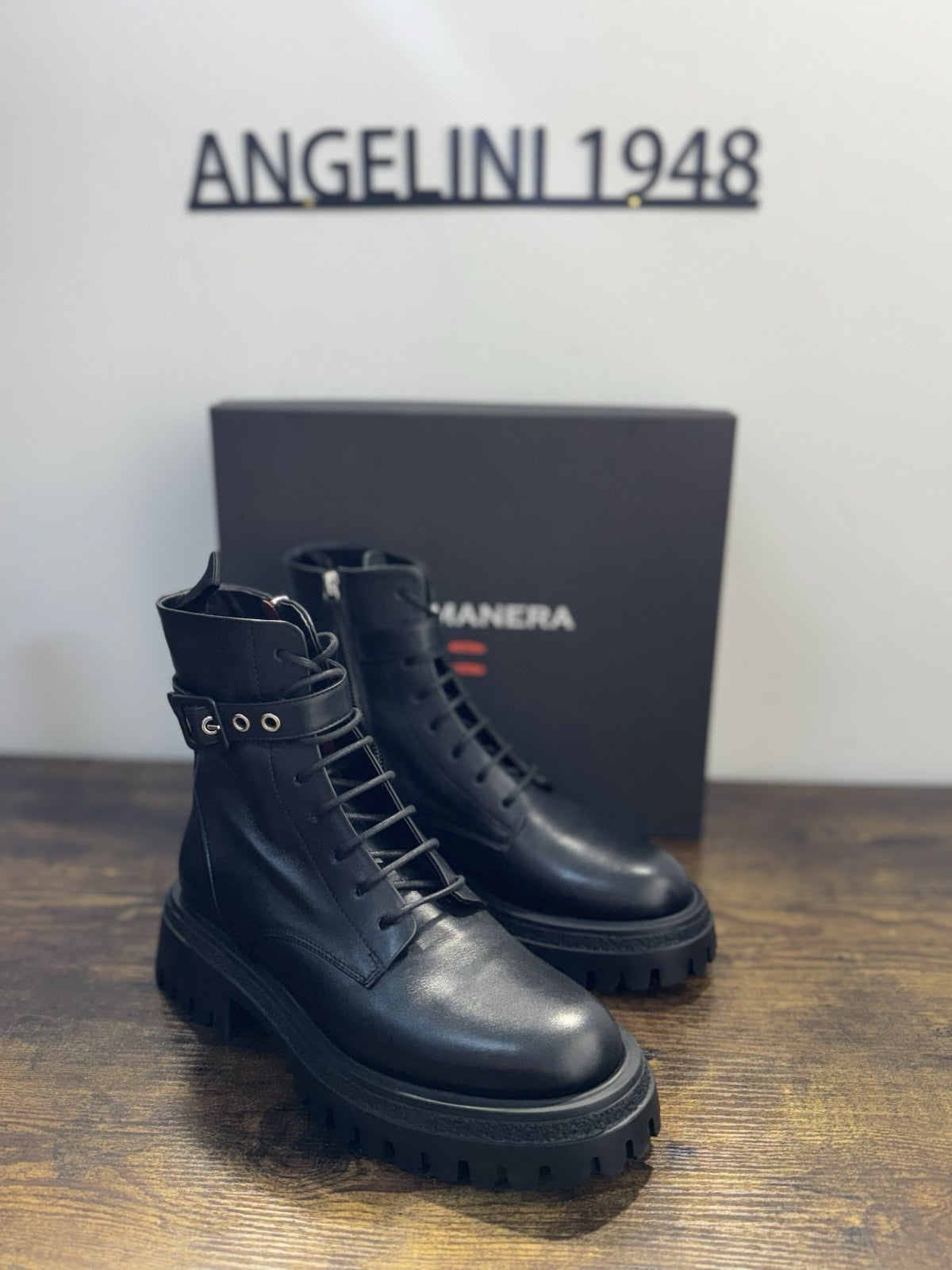 Halmanera Anfibio Rama Pelle Nero Casual Boot Donna 39