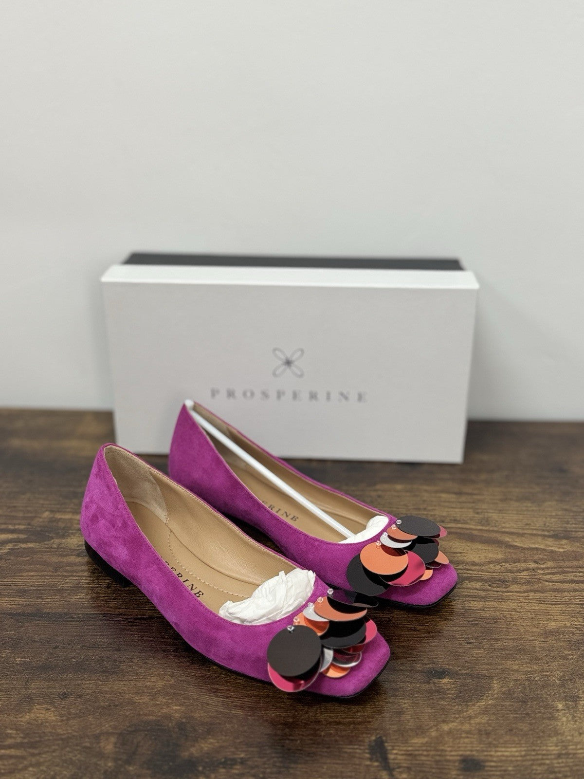 Prosperine Ballerina  Suede Magenta Flat  Scarpa Donna 35