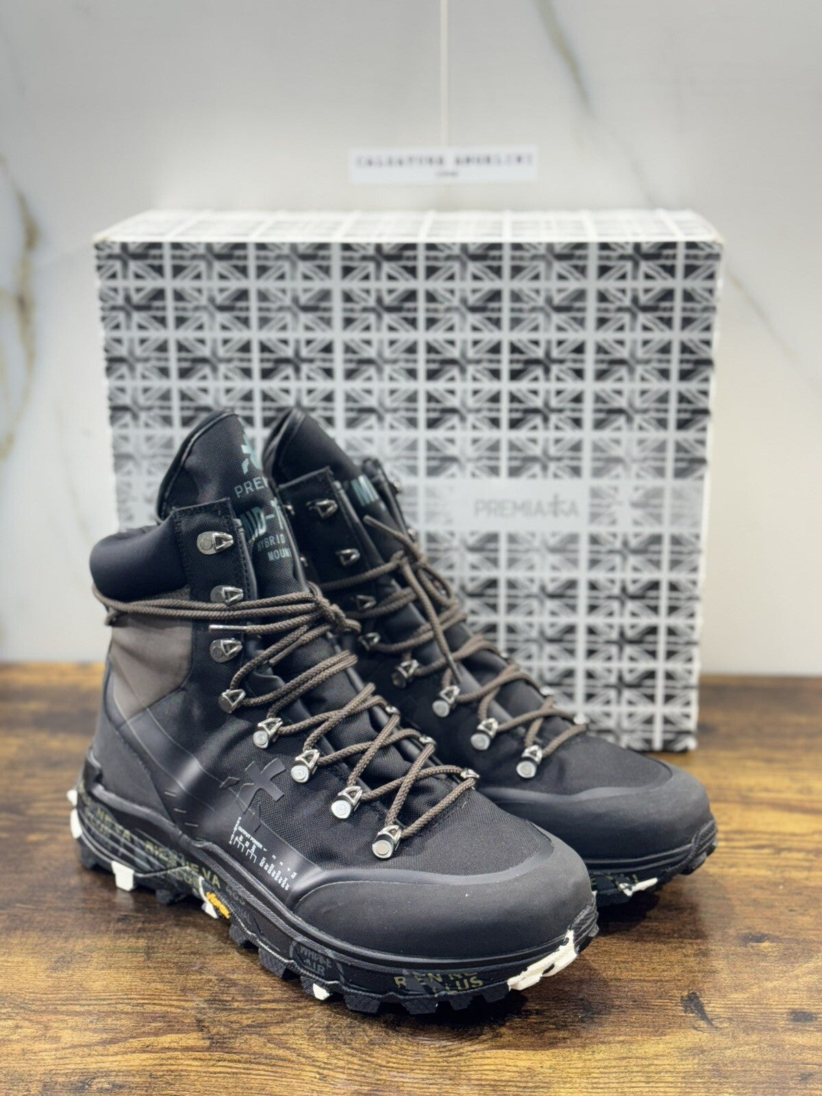 Premiata Midtrack   Boot  Uomo Pelle Nero Icon  Sneaker Premiata Uomo Vibram 46