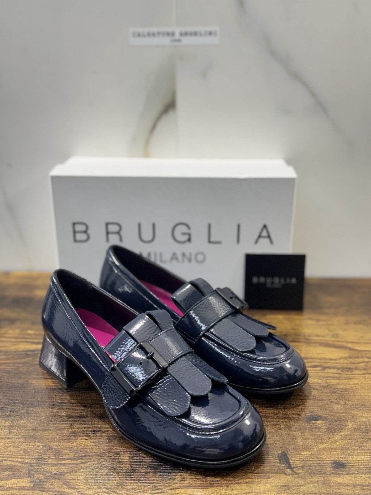 Bruglia Milano Mocassino Blu    Pelle  Top Quality Scarpe Donna 41