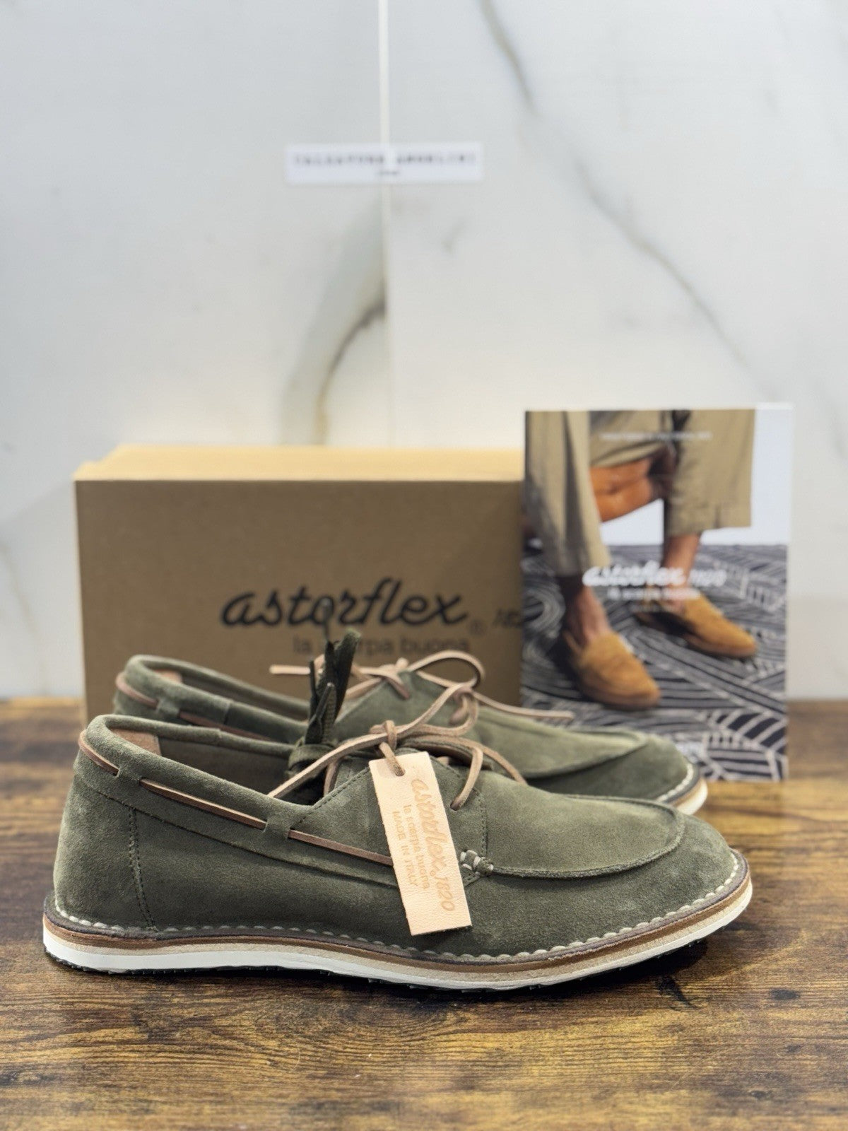 Astorflex Scarpa Dockflex Suede Salvia Handmade Quality Uomo 42