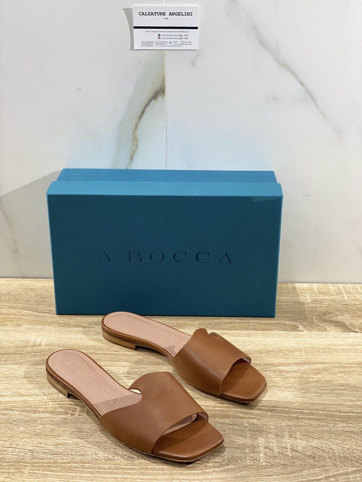 A.bocca Sandalo Donna AB2102A In Pelle Cuoio Luxury Sandal Woman 38