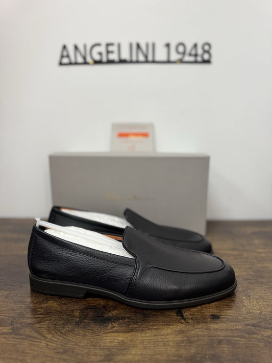 Santoni Mocassino Summer Walk Pelle Cervo Nero  Casual Santoni Uomo 46