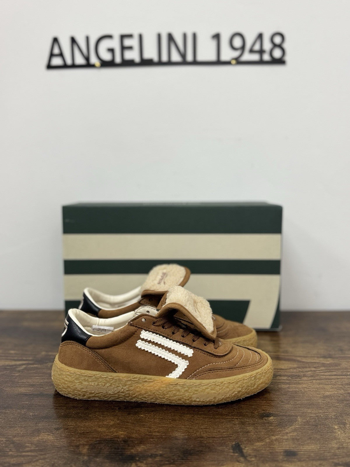 Puraai Teddy Tab Sneaker Suede Cuoio Casual Scarpa Donna 36