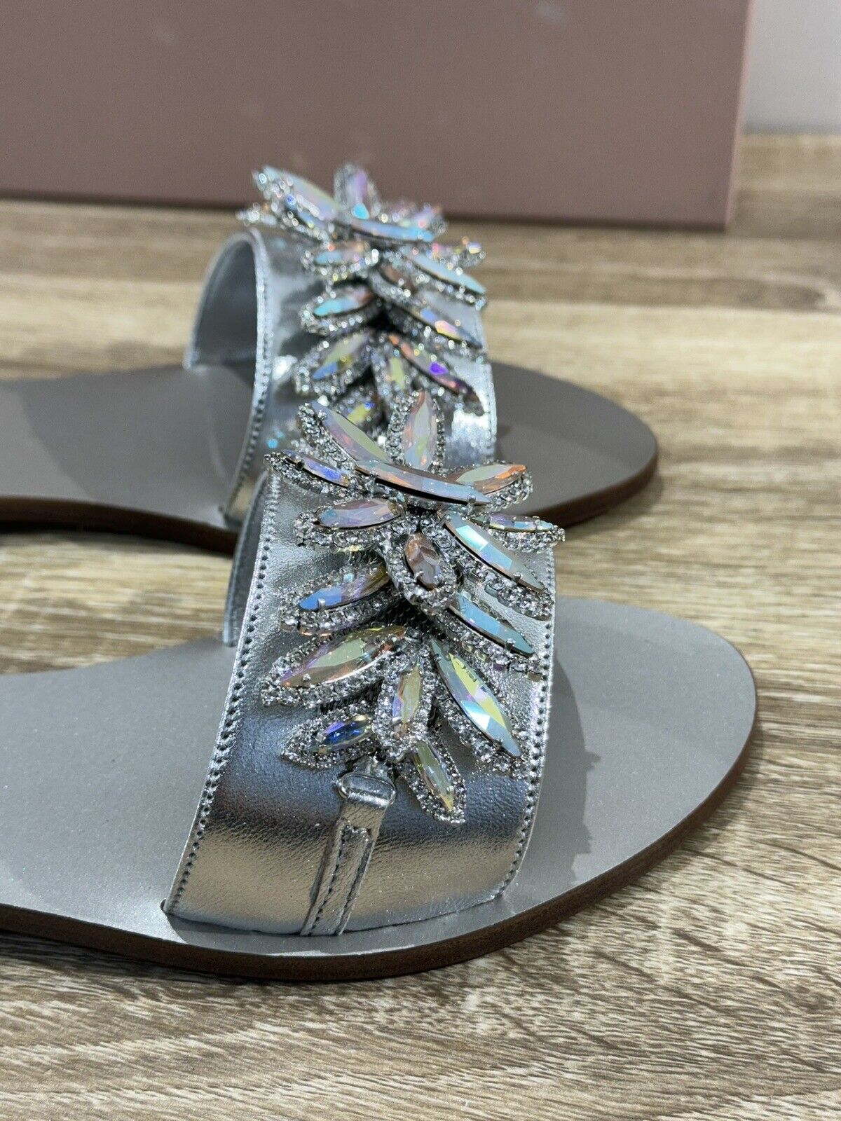 Eddi Cuomo Luxury Sandals Donna In Pelle Argento    Fatti A Mano  Handmade 38