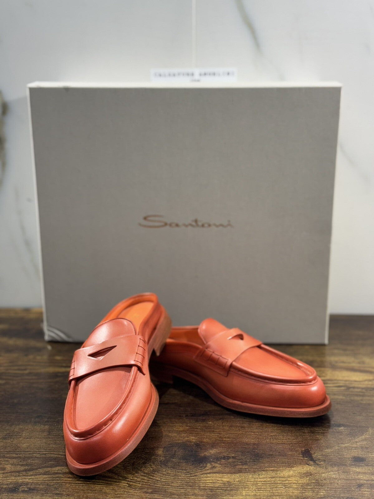Santoni Sandalo Donna In Pelle Orange   Super Soft Luxury Woman Shoe 39