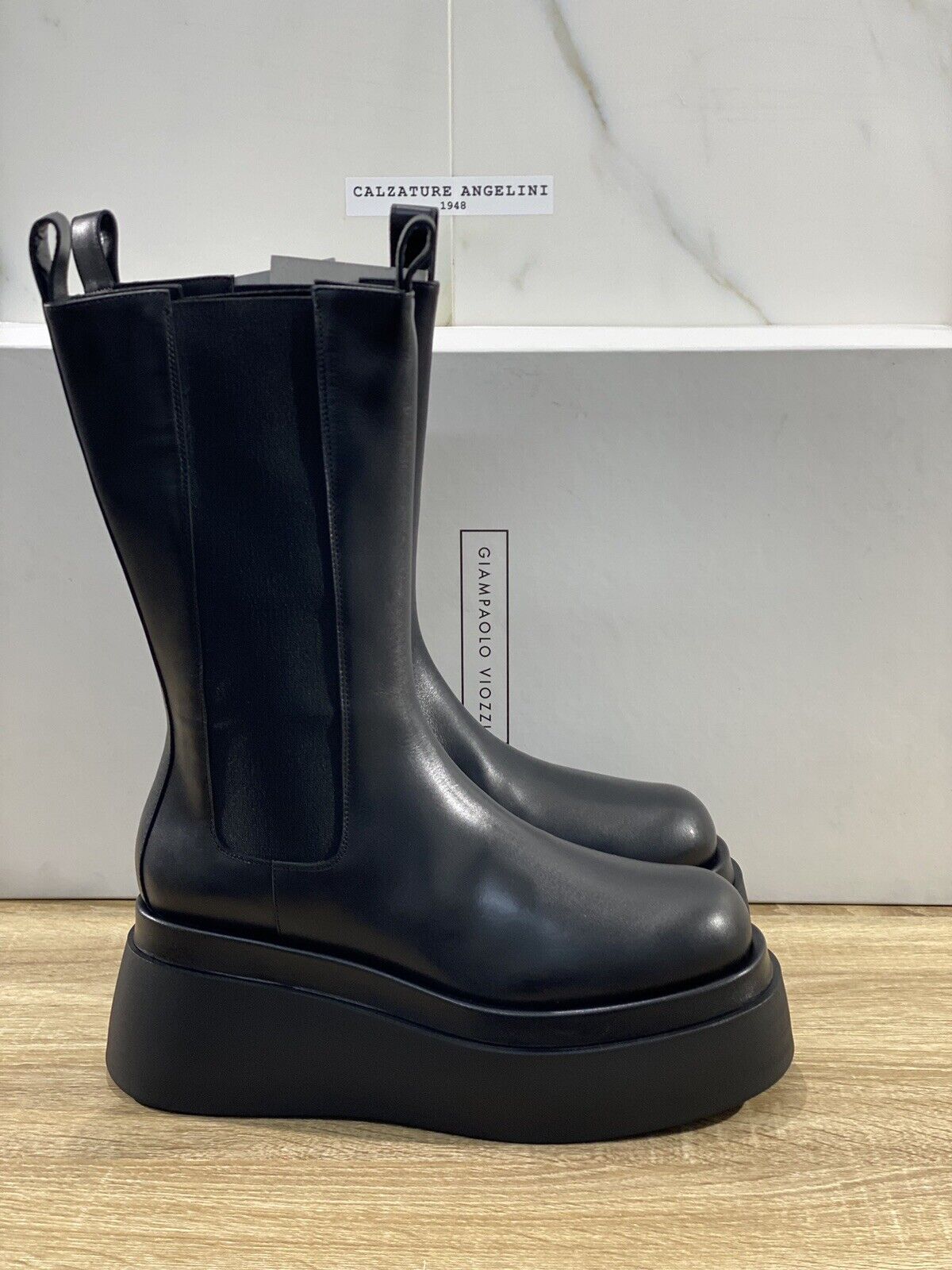 Giampaolo Viozzi Chelsea boot Donna Enna maxi zeppa pelle Nera 40