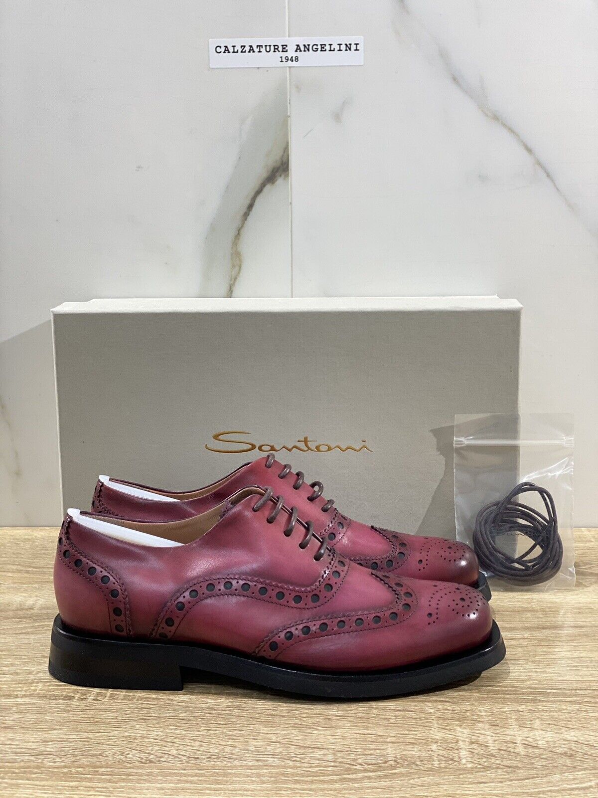 Santoni Scarpa Donna Stringata In Pelle Bordo’ Luxury Woman Shoe Santoni 37