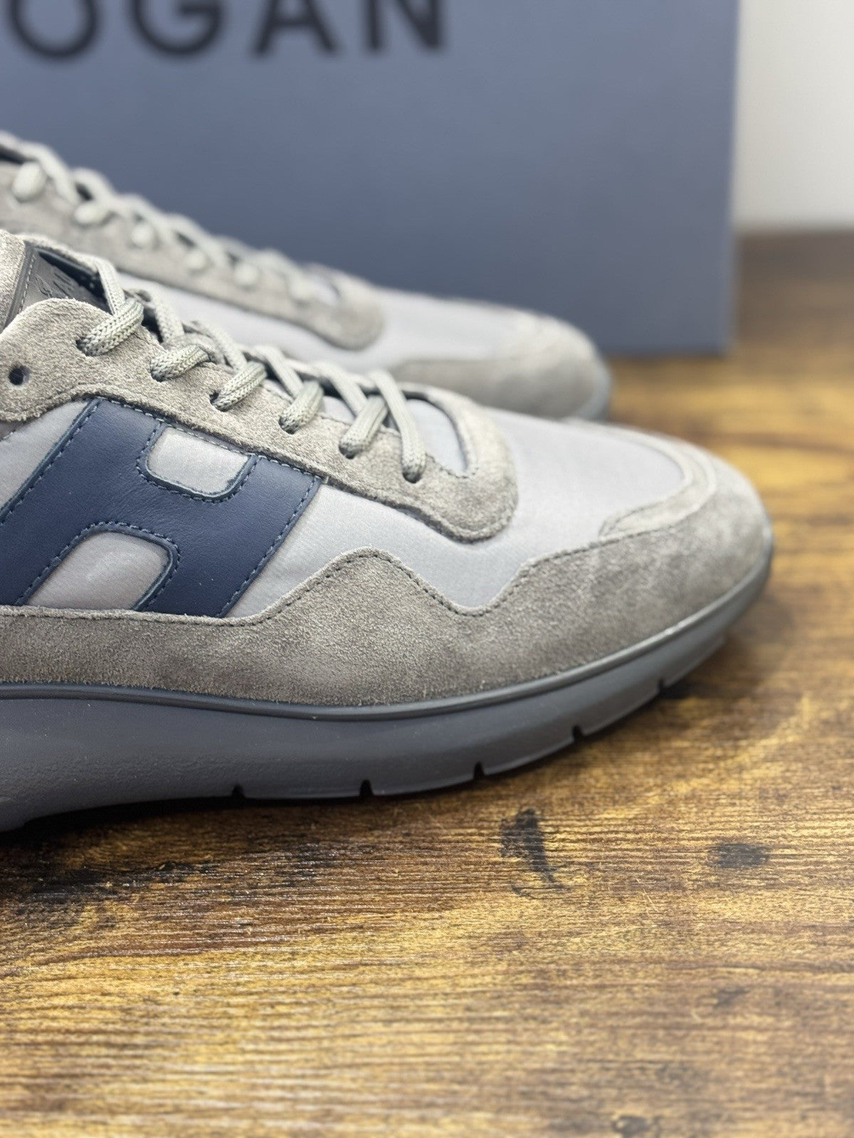 Hogan Interactive 3 Pelle Suede Grey Blu  Casual Hogan Uomo 40.5