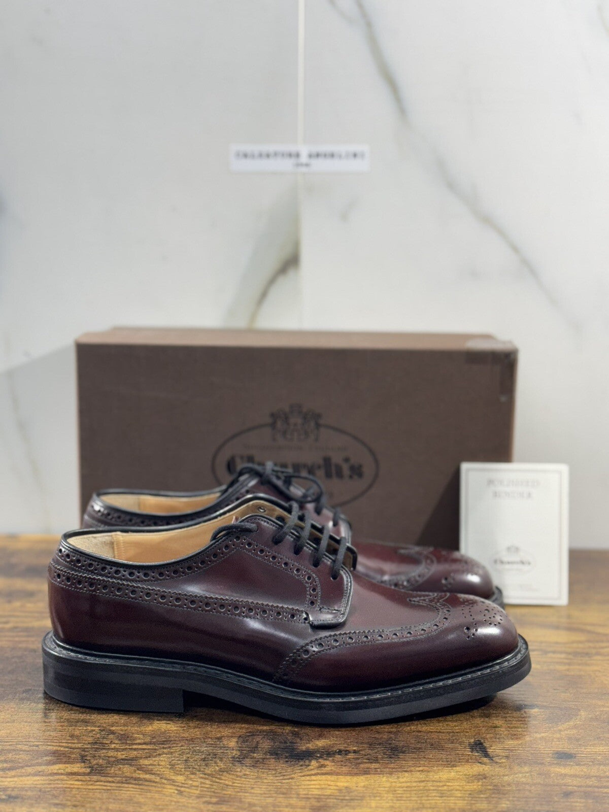 Church’s Grafton Polished Binder Brogue Burgundy Men Shoes 43.5