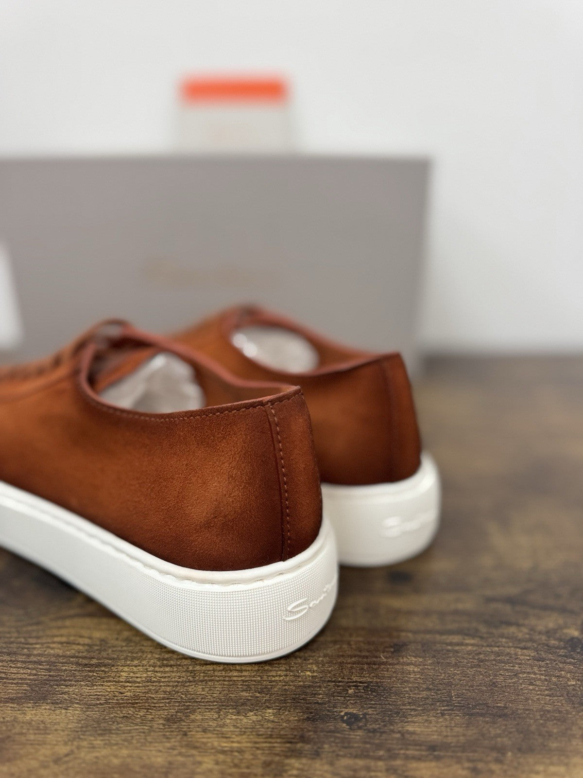 Santoni Sneaker Icon  Pelle Suede Orange Luxury Scarpa Santoni Uomo 41.5