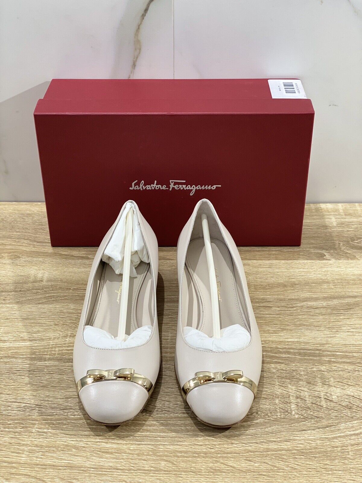 Salvatore Ferragamo Ballerina Vulci In Pelle Bone Luxury Ferragamo Woman 39.5