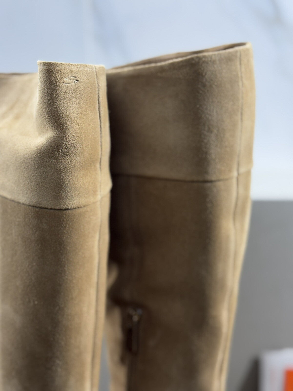Santoni Stivali Donna In Pelle Suede Cuoio  Luxury Woman Boot Santoni 39.5