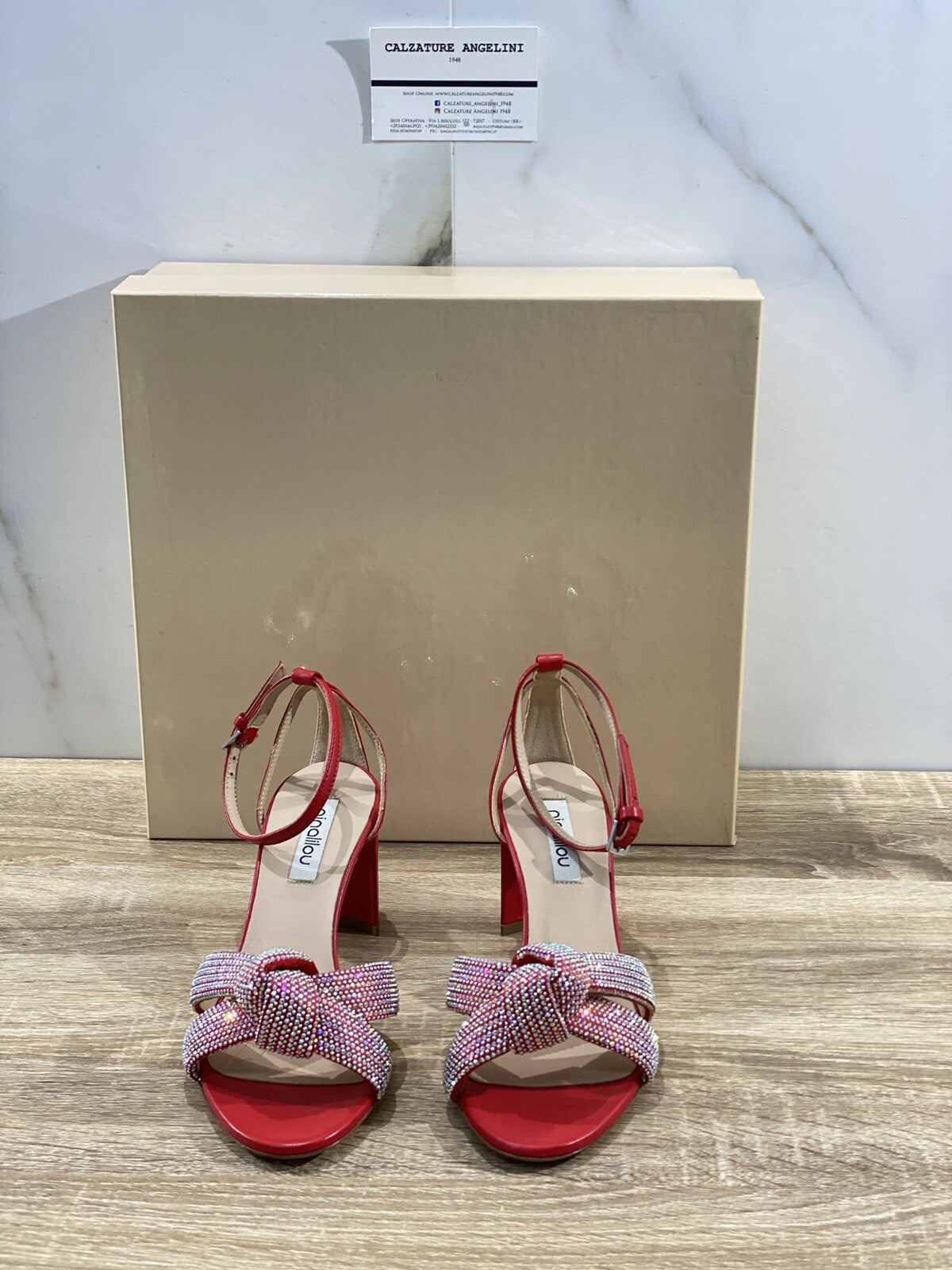 Ninalilou Sandalo donna pelle Fuoco   luxury sandal Swarovski ninalilou 40