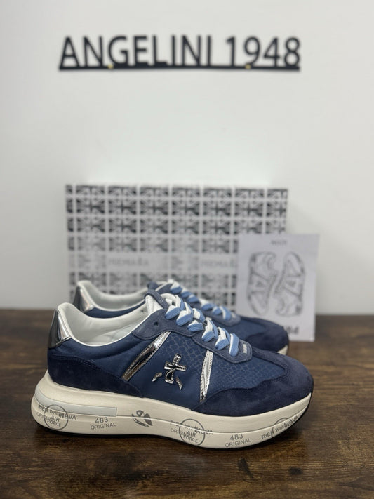 Premiata Cassie  Sneaker Pelle Suede Blu    Casual Premiata Donna 36