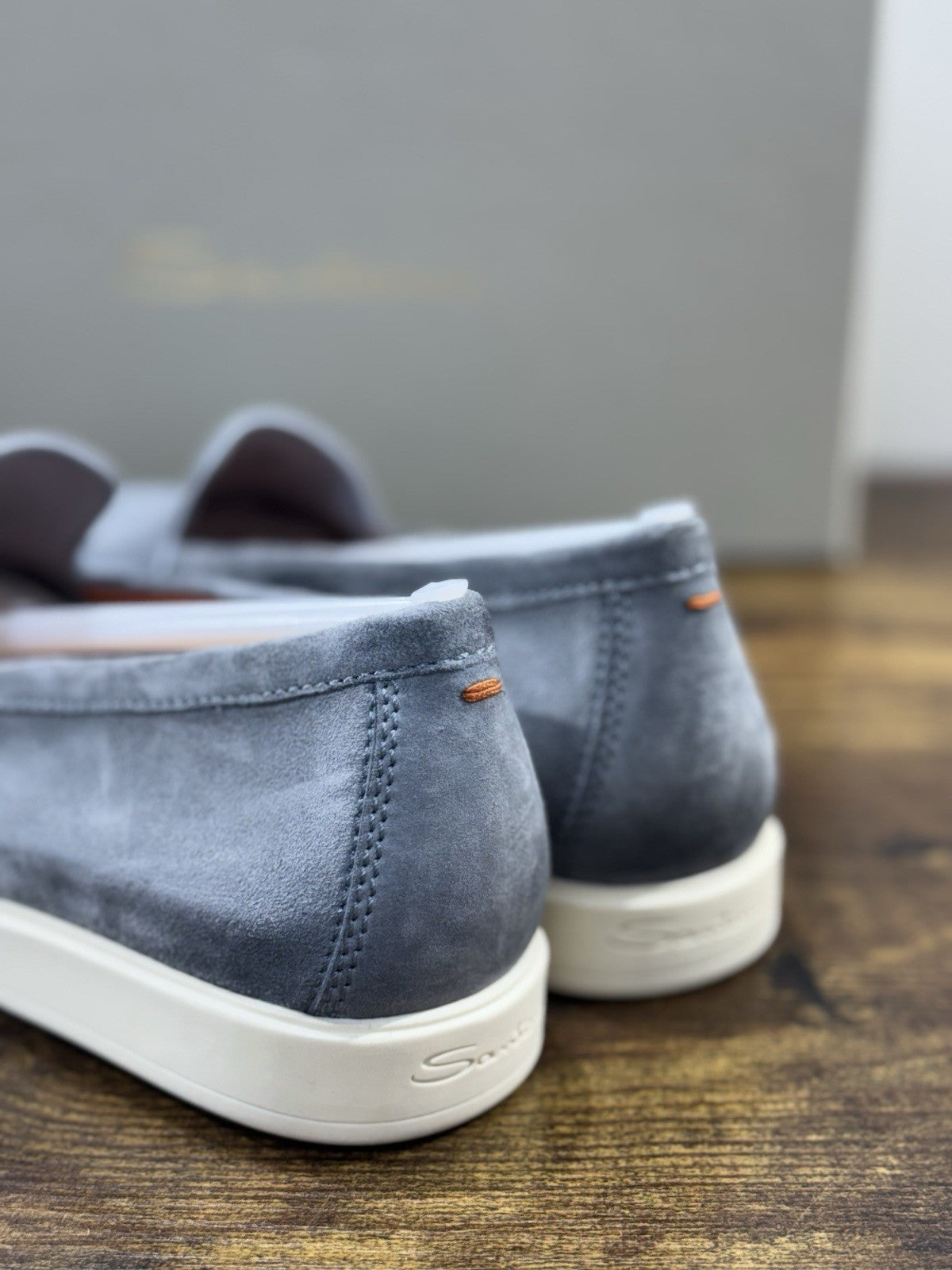 Santoni Mocassino Summer Walk Suede Grey Luxury Santoni Scarpe Uomo 41