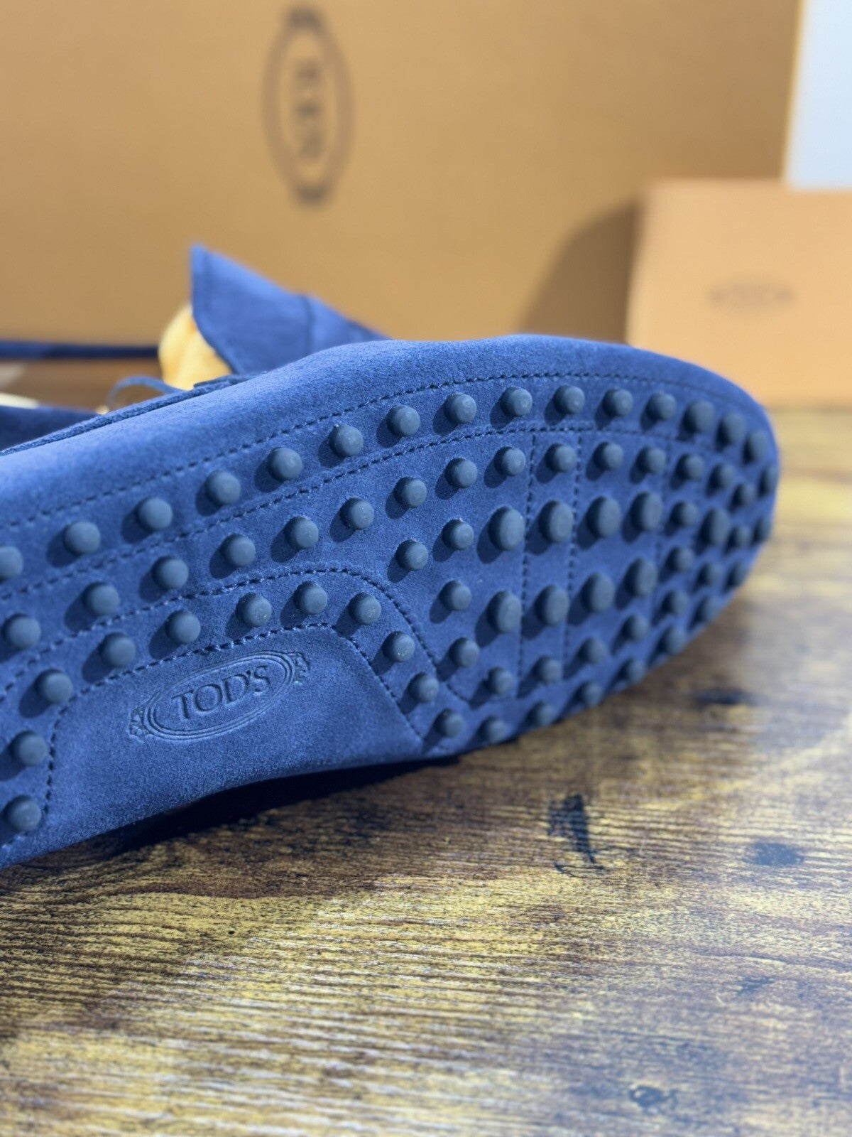 Tod’s Mocassino Uomo Icon Driver Gommino Suede Blu Luxury Tod’s 41