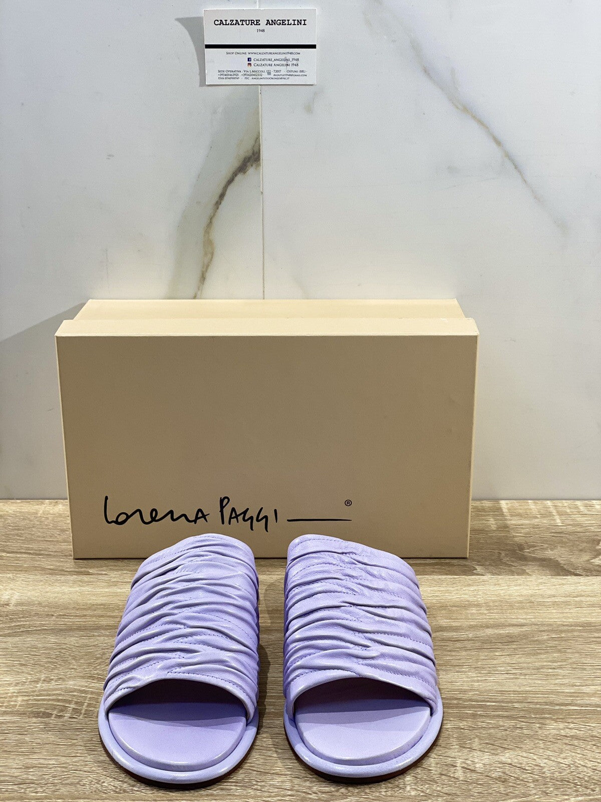 Lorena Paggi sandalo donna 21107R  in pelle Lavanda imbottito 37